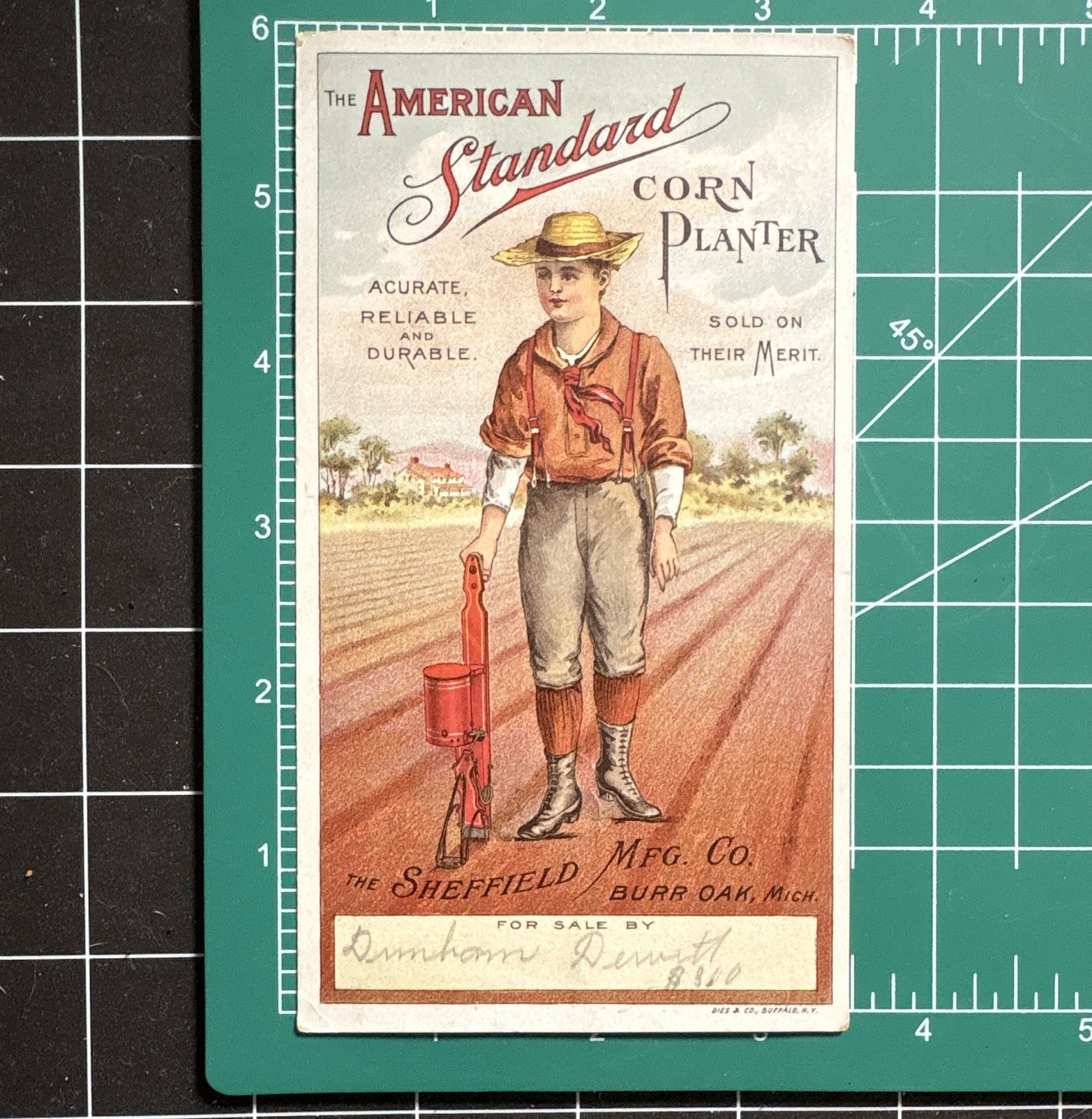 Sheffield Mfg. Co. American Standard Corn Planter Trade Card