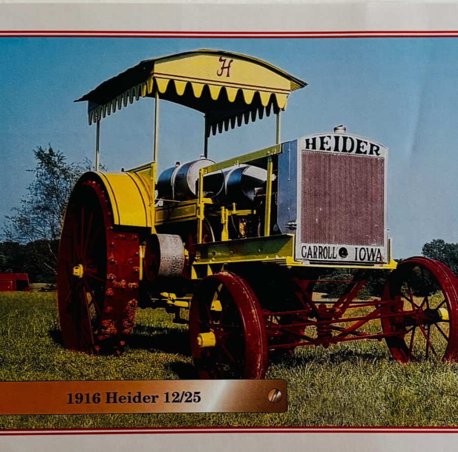 1916 Heider 12/25 Antique Tractor 1970-80s Book Print Agriculture Carroll C80A