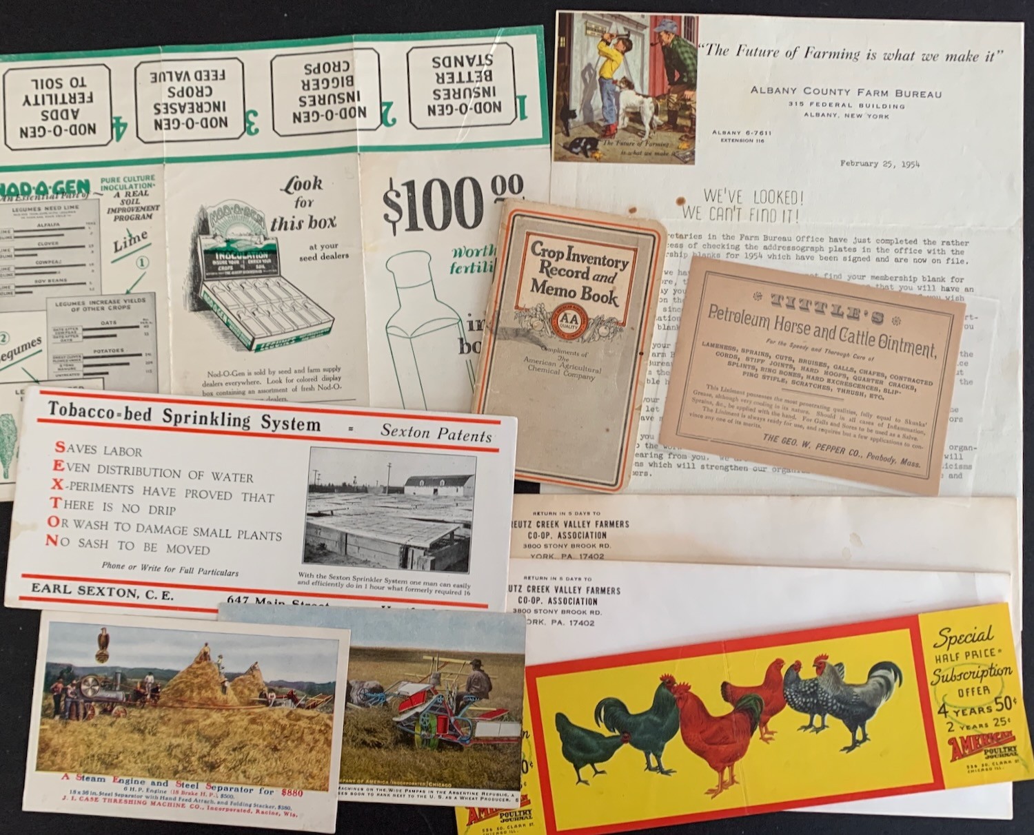 Lot of 9: American Farm Farming Agriculture Original Ephemera 1908-1950s