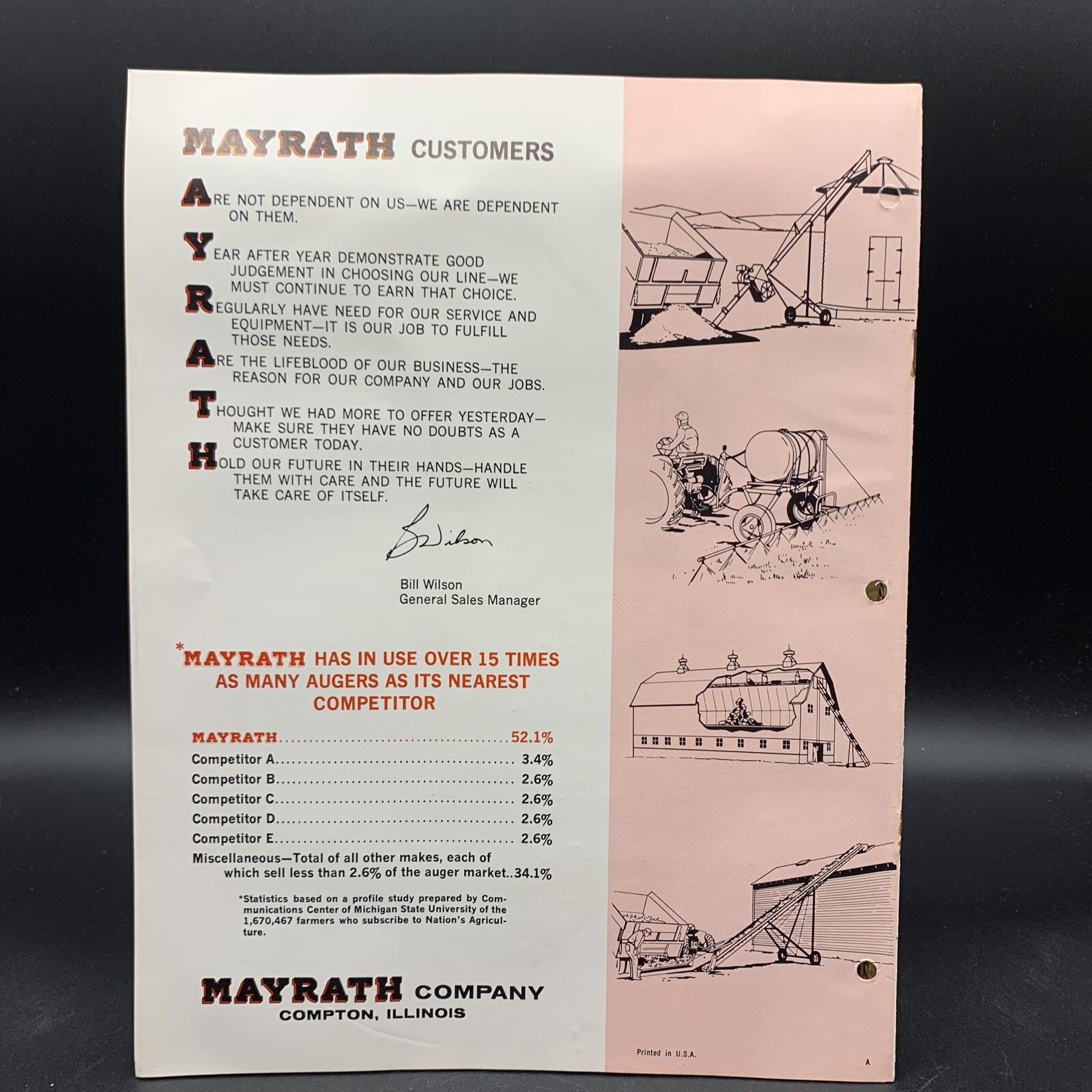 Original 1966 Mayrath Company Farm Equipment Brochure-16 Pages-Compton IL