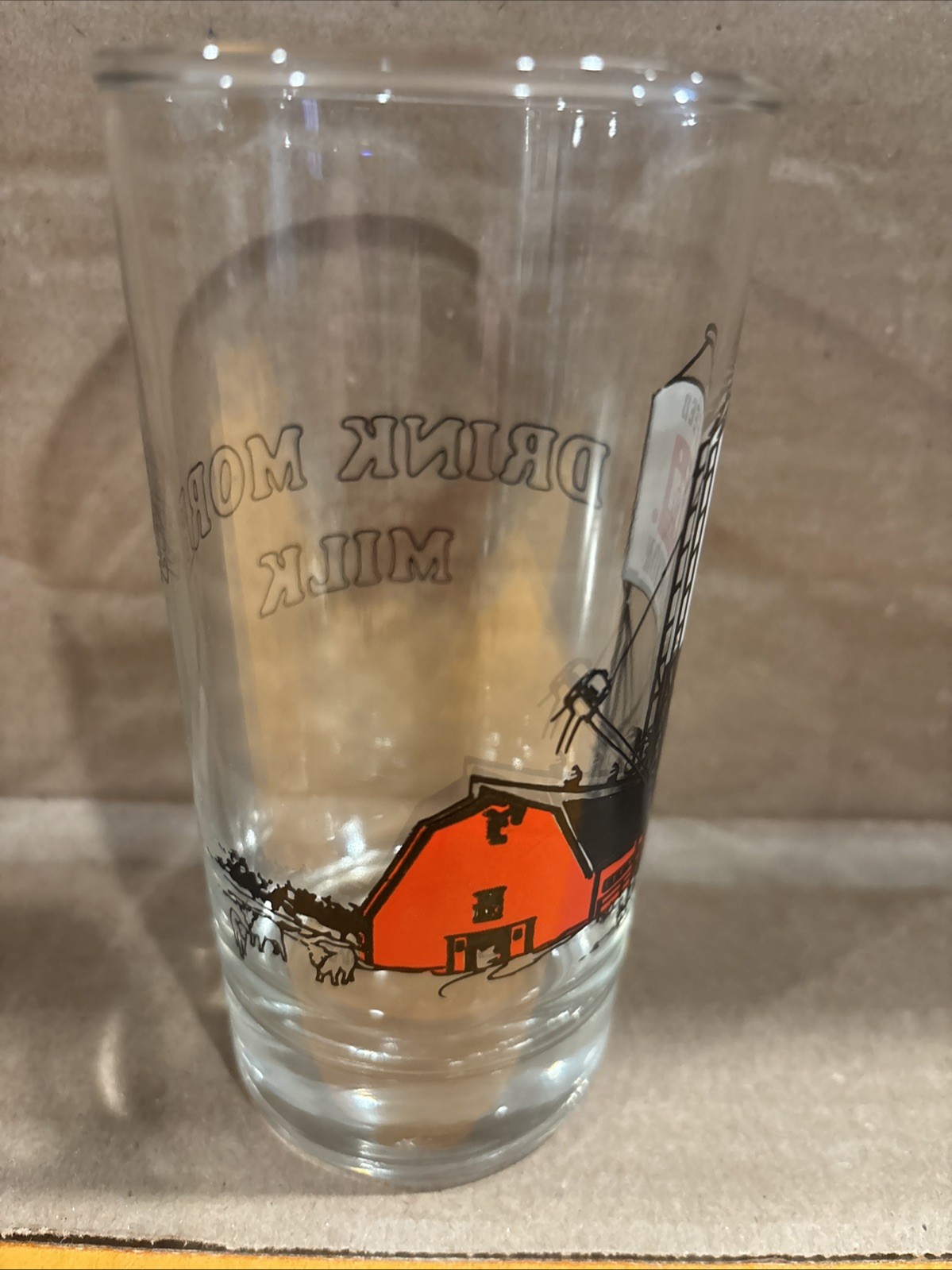 Vintage “Midland Coop” – “Drink More Milk” Advertising Drinking Glass Tumbler