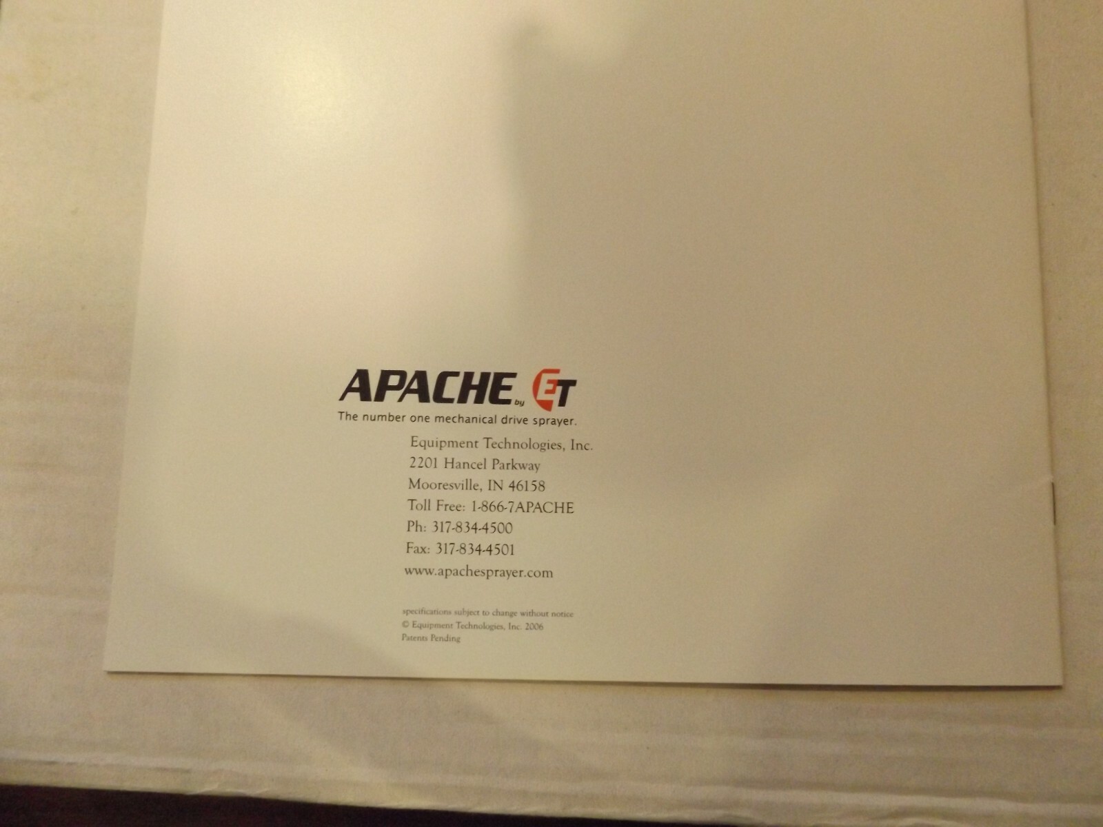 APACHE by ET The number one mechancial drive SPRAYER 2007,