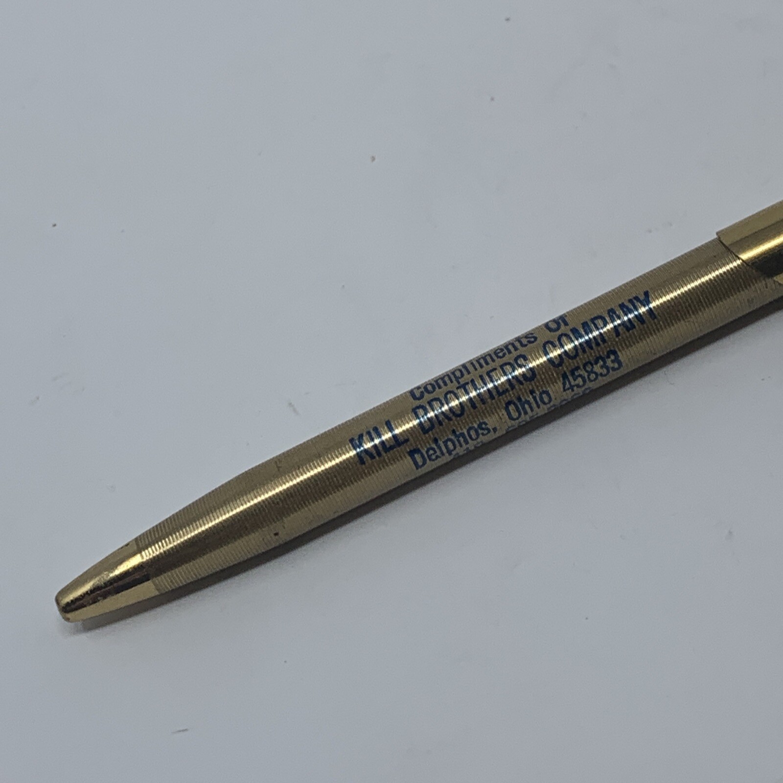 Vintage Ritepoint USA Gold Pen KILL BROTHERS Delphos Ohio farm equipment dealer