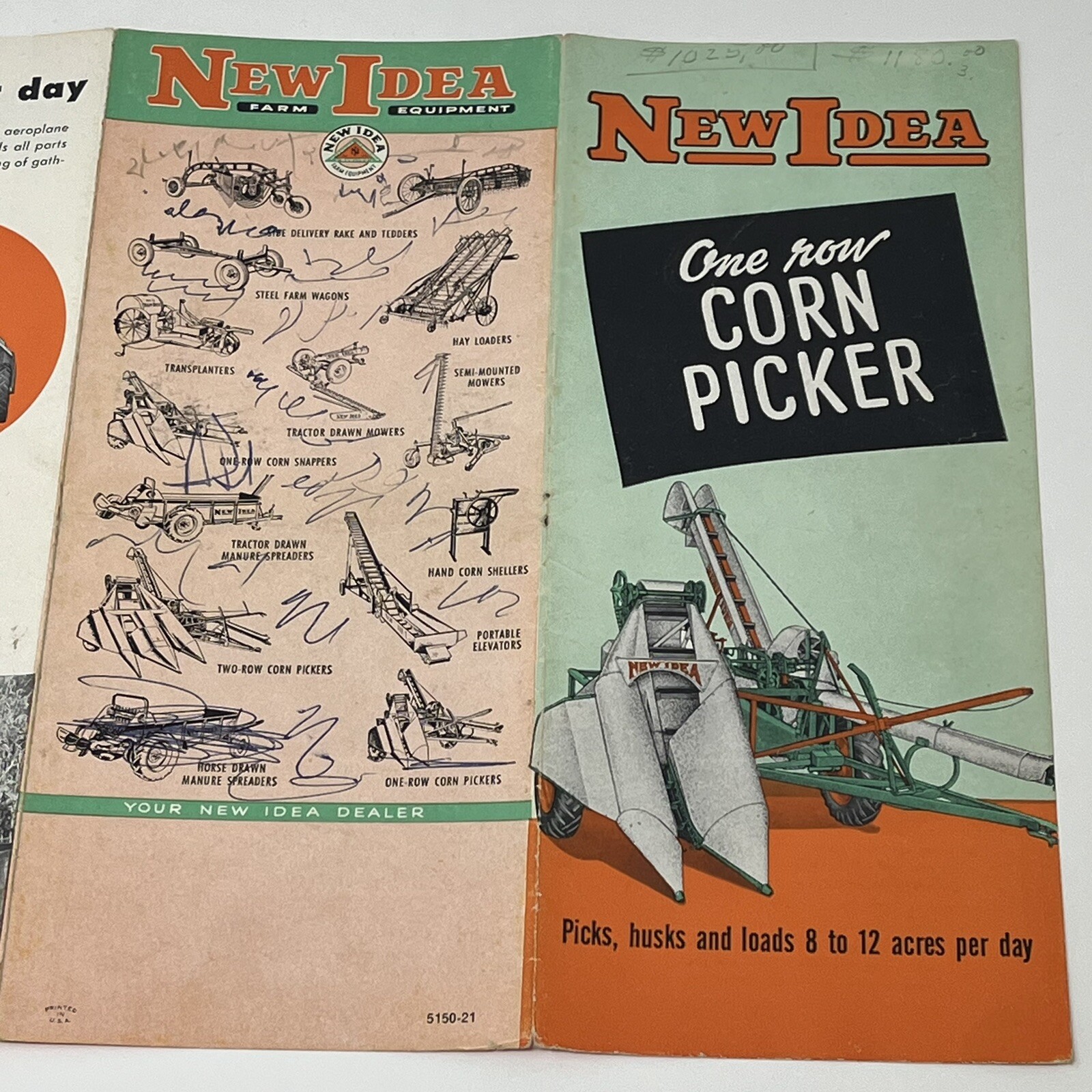 1930&rsquo;s New Idea One Row Corn Picker Brochure Booklet Pamphlet