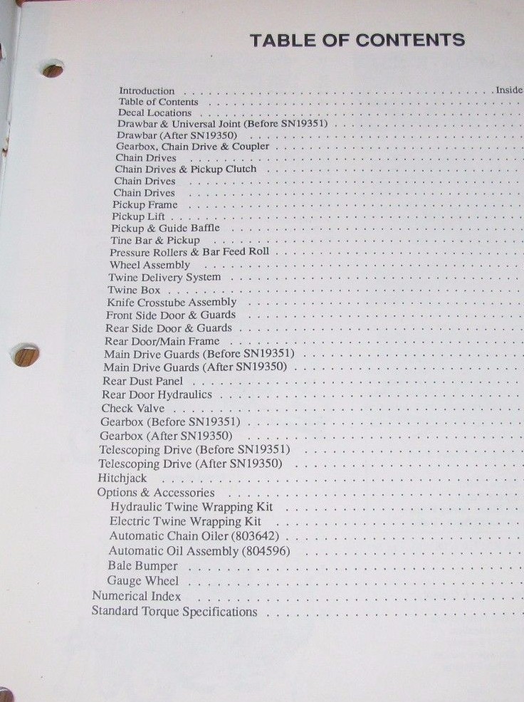 Gehl 1710 Fixed Chamber Round Hay Baler Parts Manual Catalog Book 904499 1989