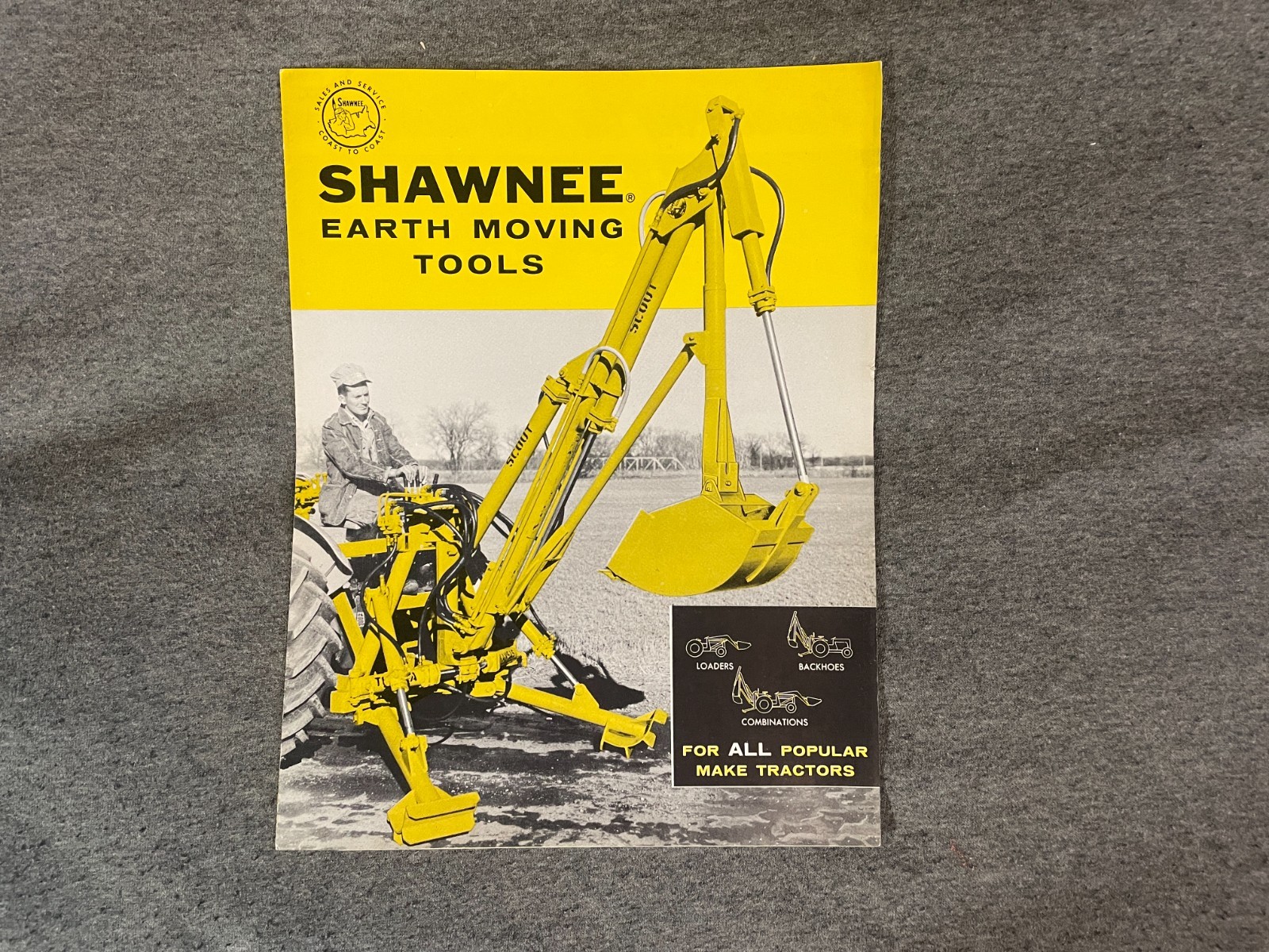 1950&rsquo;s Shawnee Earth Moving Tools Tractors Brochure Loaders Backhoes Combination