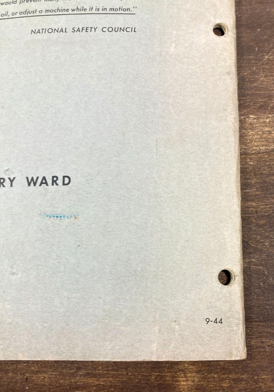 1944 Montgomery Ward B.F. Avery Manure Spreader Intsruction Manual Parts List