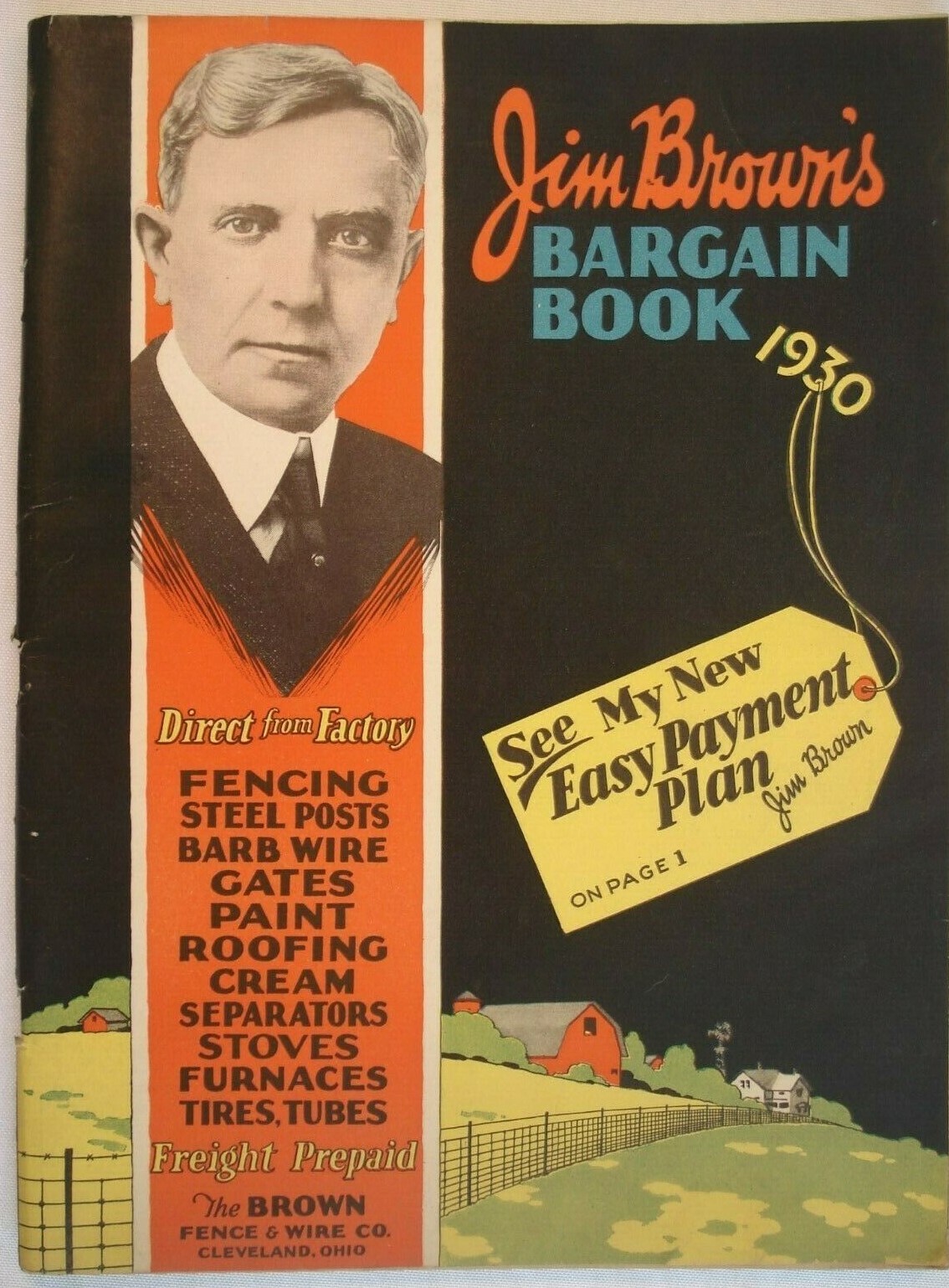 1930 CATALOG BARGAIN BOOK JIM BROWN FENCE & WIRE AGRICULTURAL FARM POULTRY