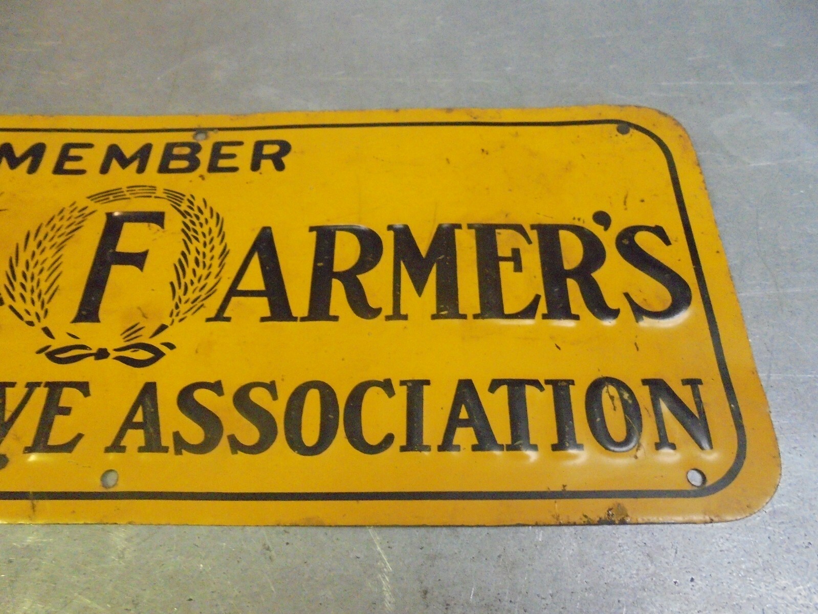 Vintage Member The Farmer&rsquo;s Protective Association Tin Sign