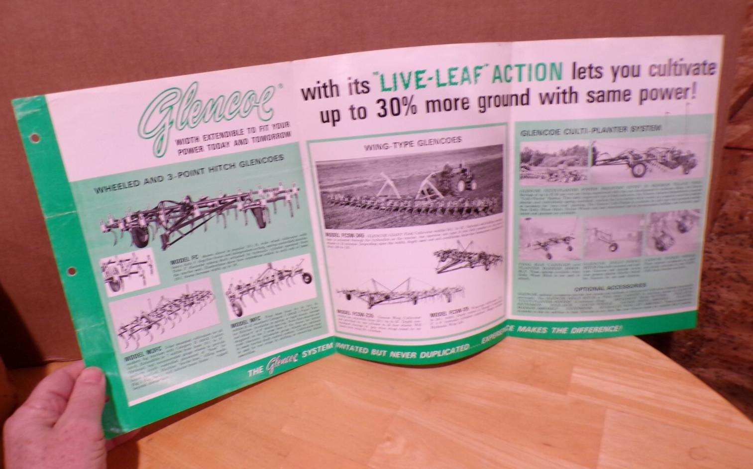1965 Glencoe Cultivators Colored Dealer Brochure Glencoe Minnesota Agriculture