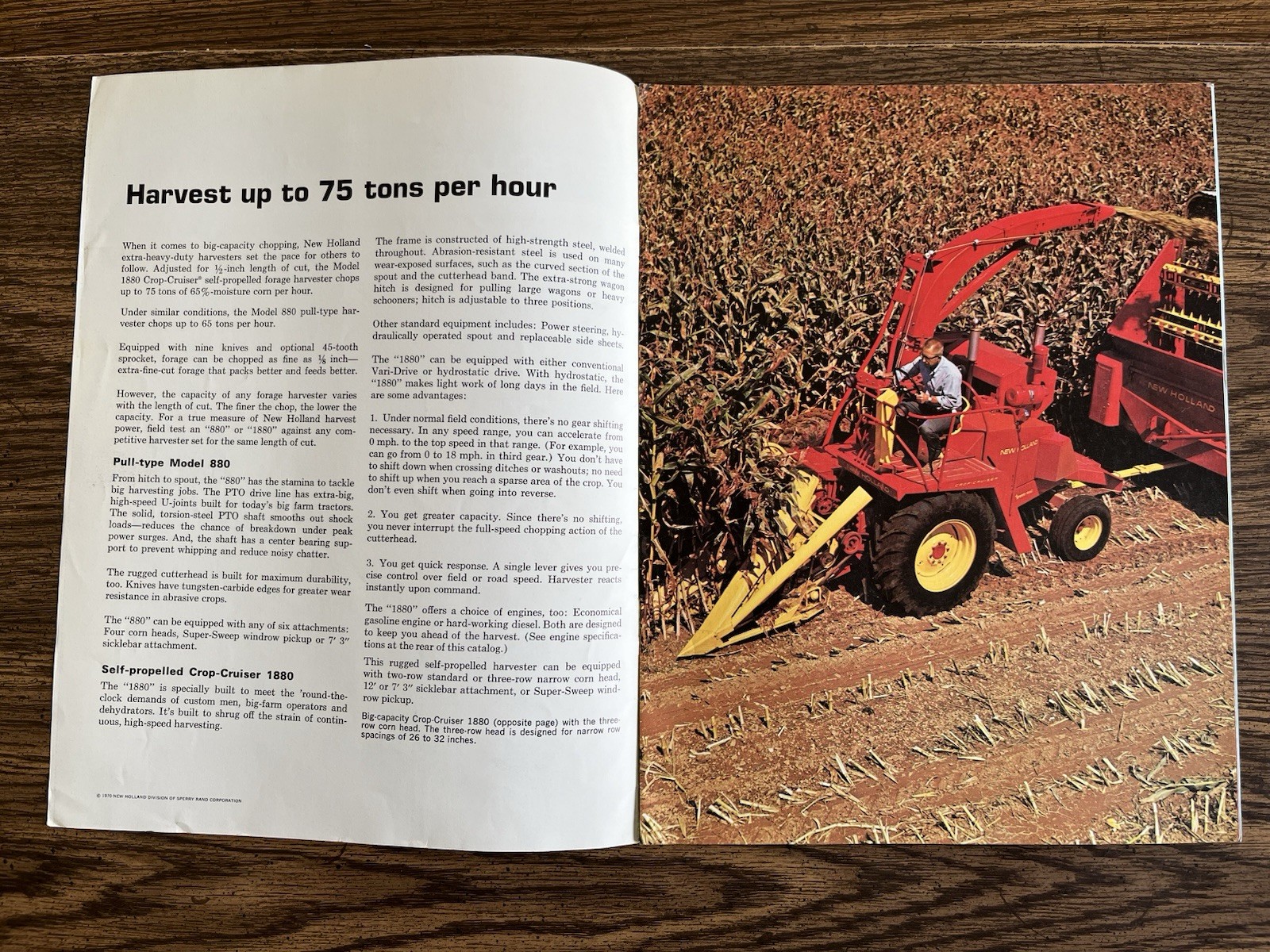 New Holland Forage Harvesters 880 1880 Original Sales Brochure 1970