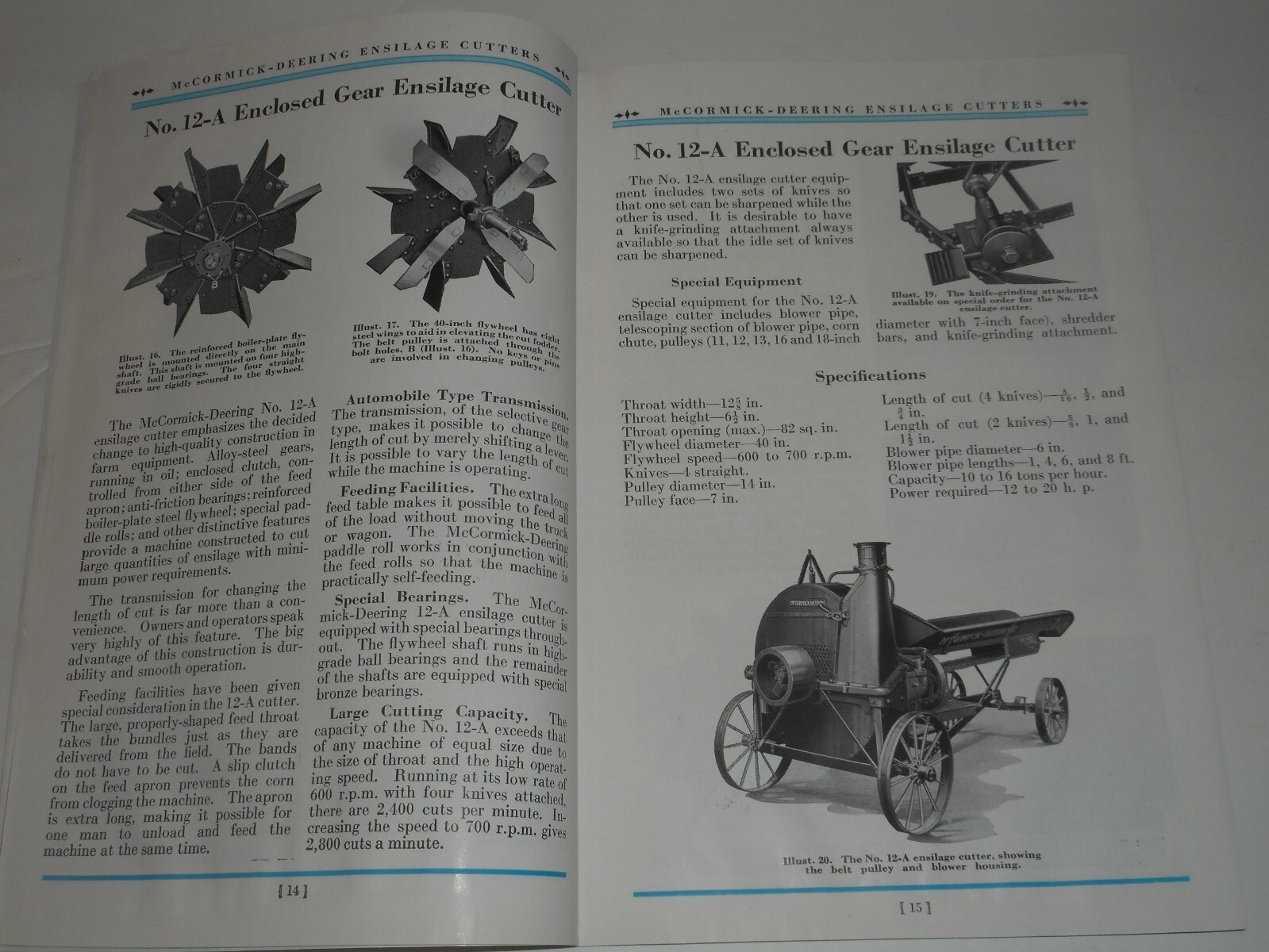 IH MCCORMICK DEERING Ensilage Cutters 1934 Salesman Brochure Type A G F No. 12A