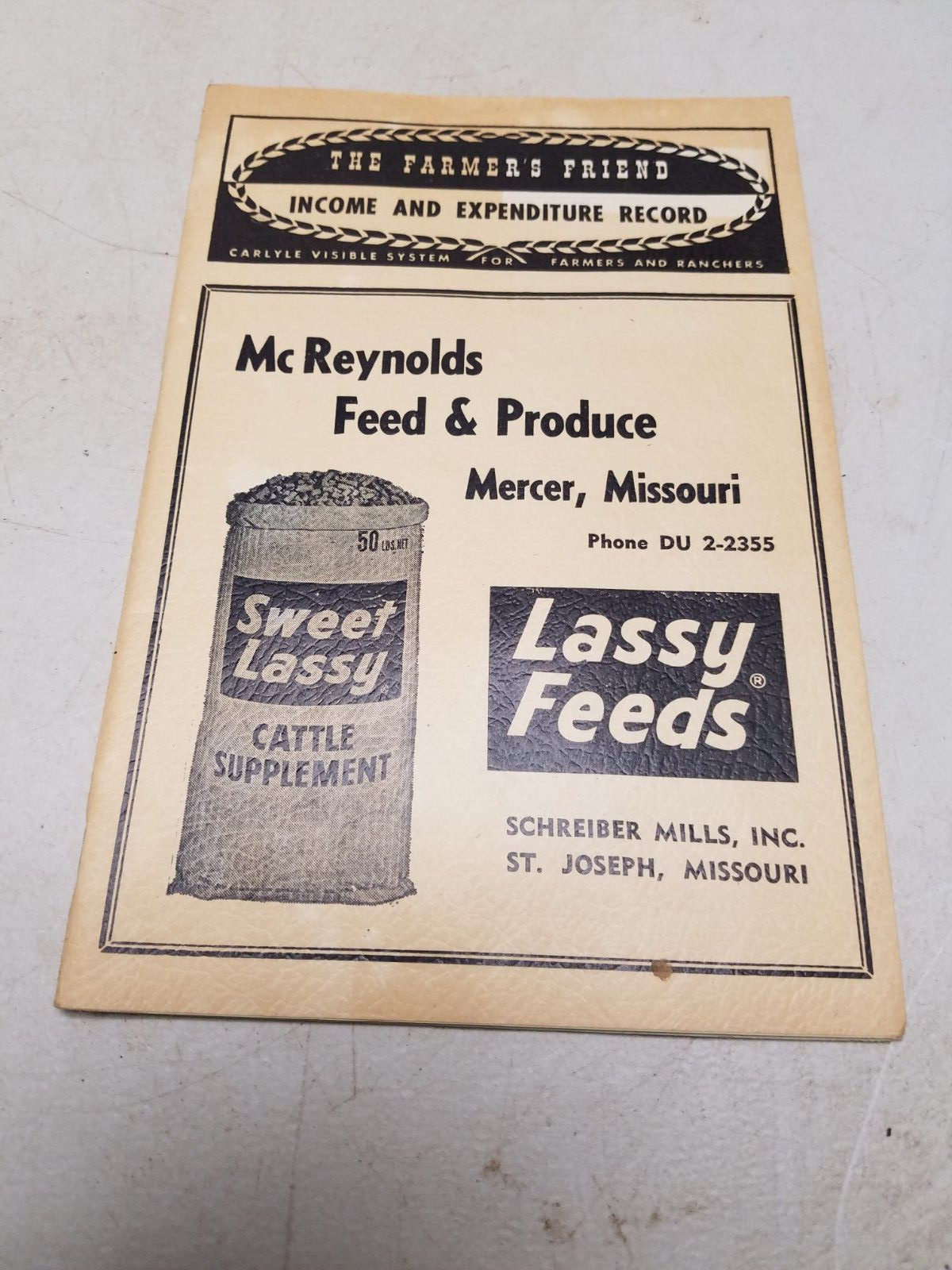 The Farmers Friend Income & Expense Record McReynolds Feed and Produce (V)