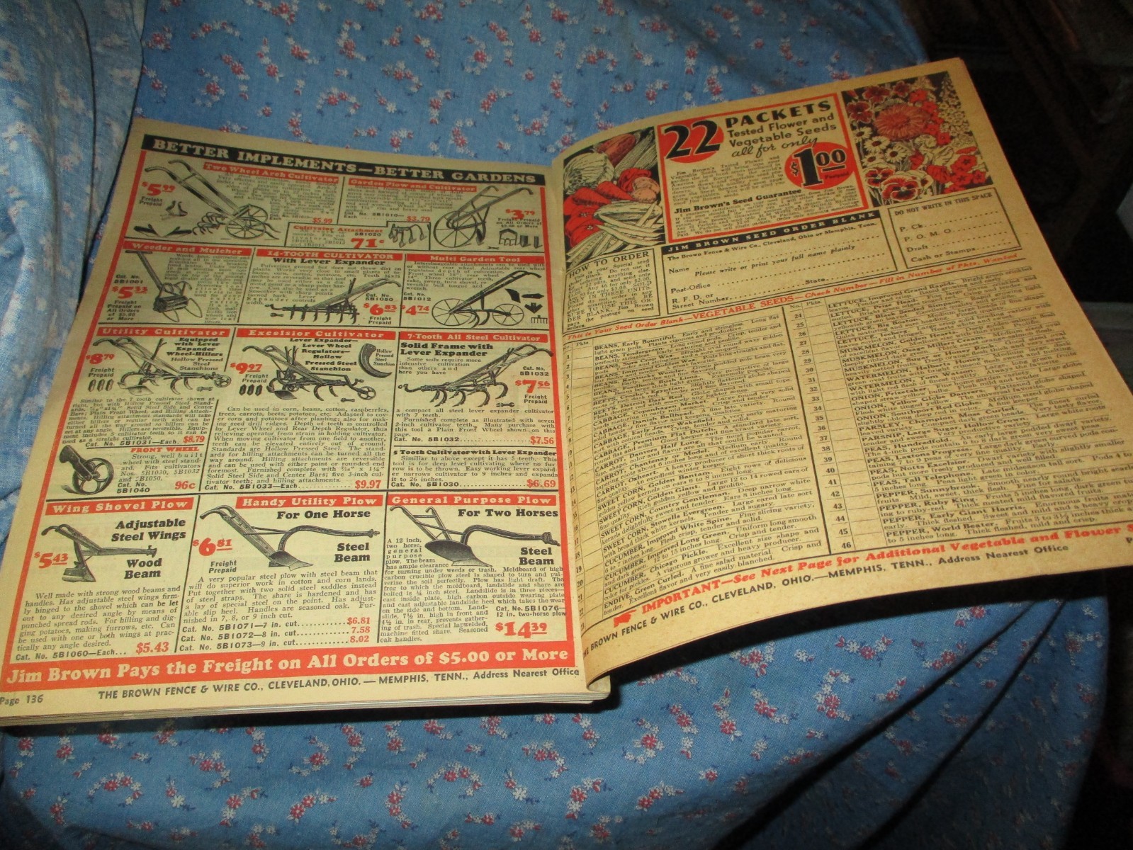 Catalog Jim Browns 1936 Bargain Book The Brown Fence & Wire Co Cleveland Memphis