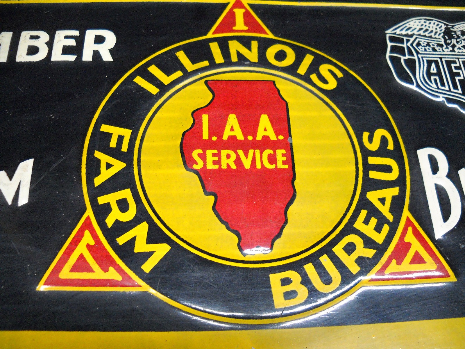 Vintage Authentic Metal Illinois Farm Bureau AFBF Member Sign 13.5 x 9.5 Scioto