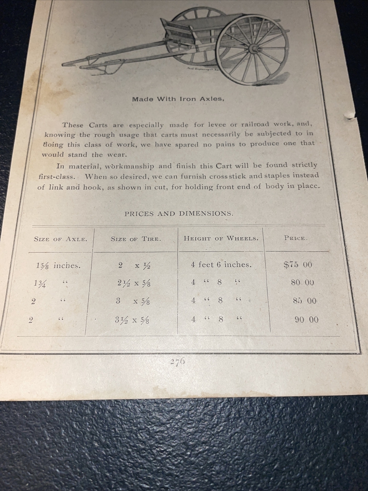 1891 Baldwin – Railroad/ Levee Dump Cart – Farm Advertising – New Orleans