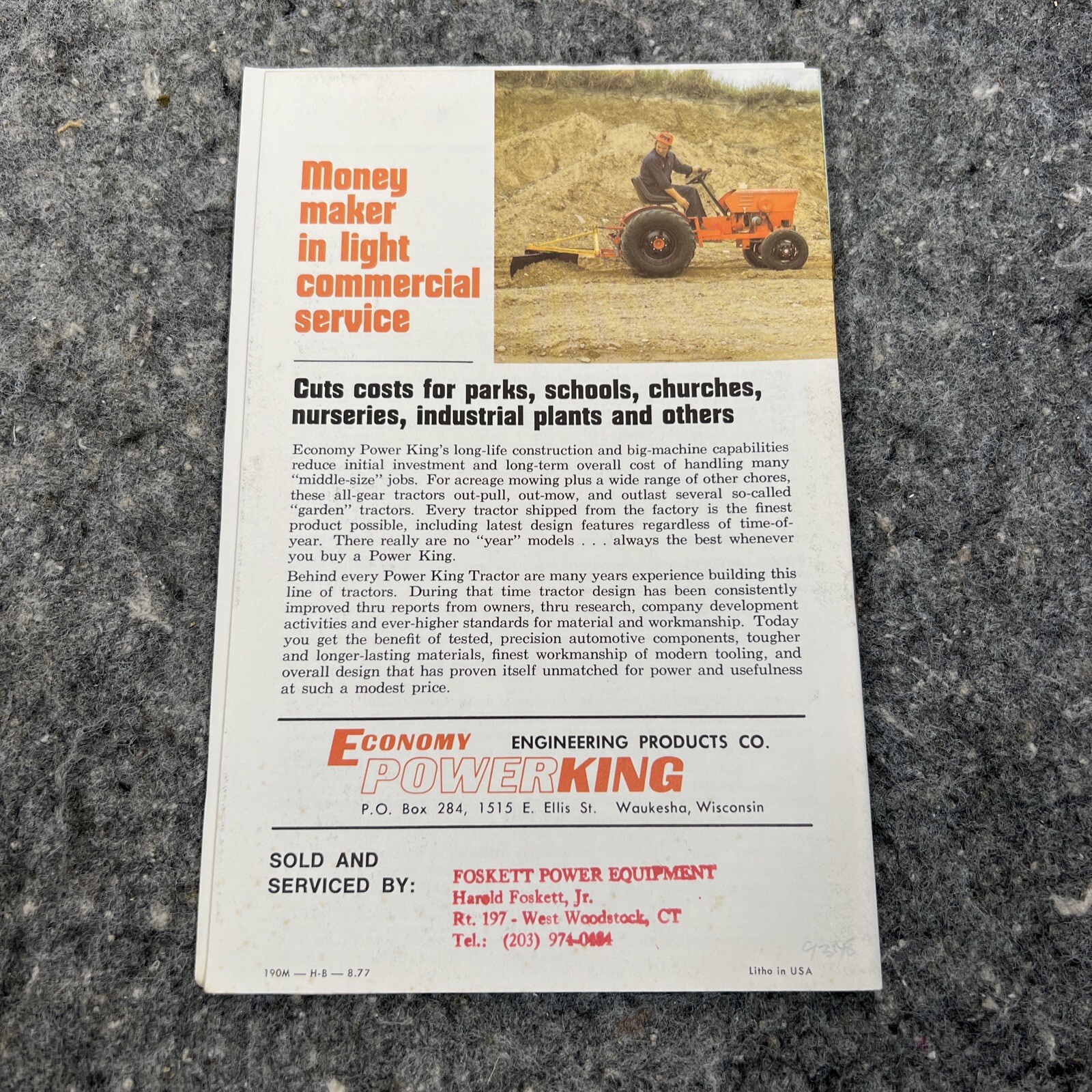1979 Economy Power King Tractor Sales Brochure