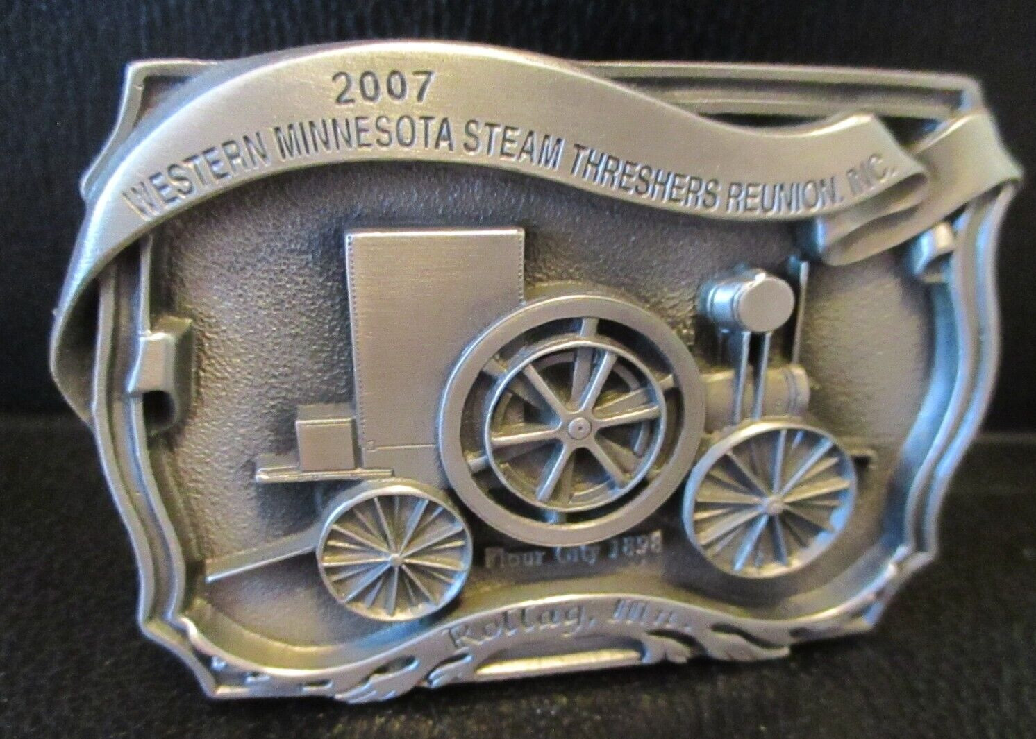 Flour City Smokestack Hit Miss Engine Belt Buckle 2007 Minnesota Thresher Rollag