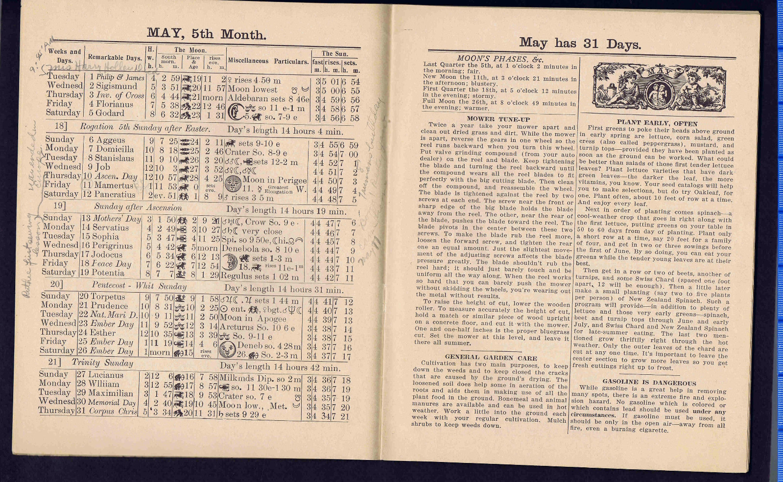 1945 John Baer’s Sons Agricultural Almanac Lancaster, PA – Vol 120