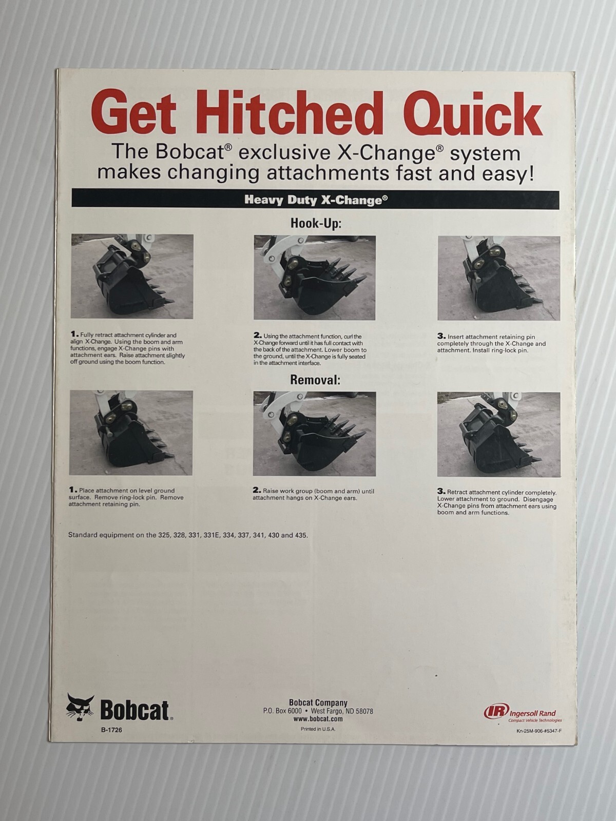 Bobcat Attachments For Excavators Sales Brochure *2000s* (Showroom Book)