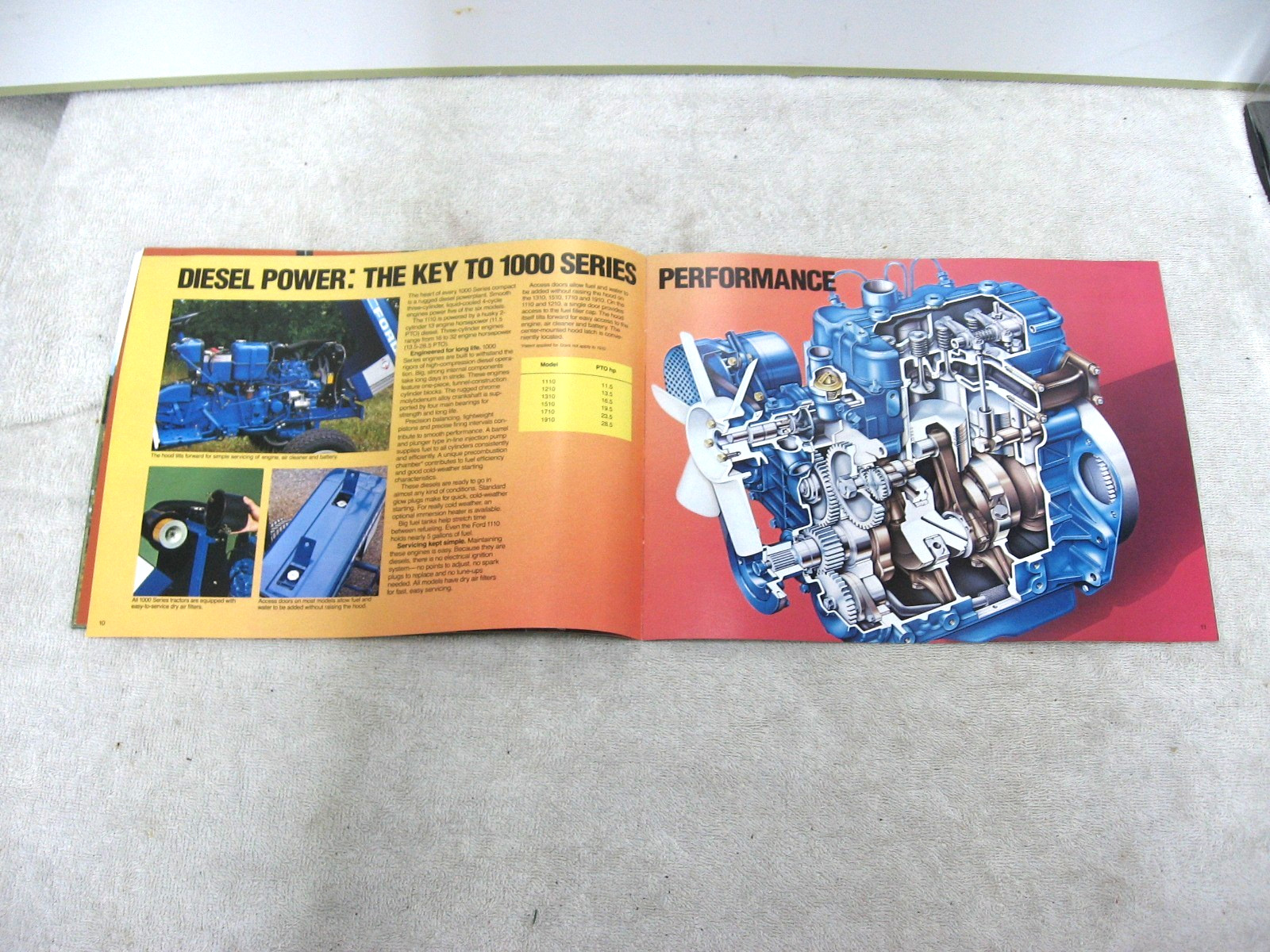 VINTAGE 1986 FORD TRACTOR BROCHURE 1000 SERIES 1110 1210 1310 1510 1710 1910
