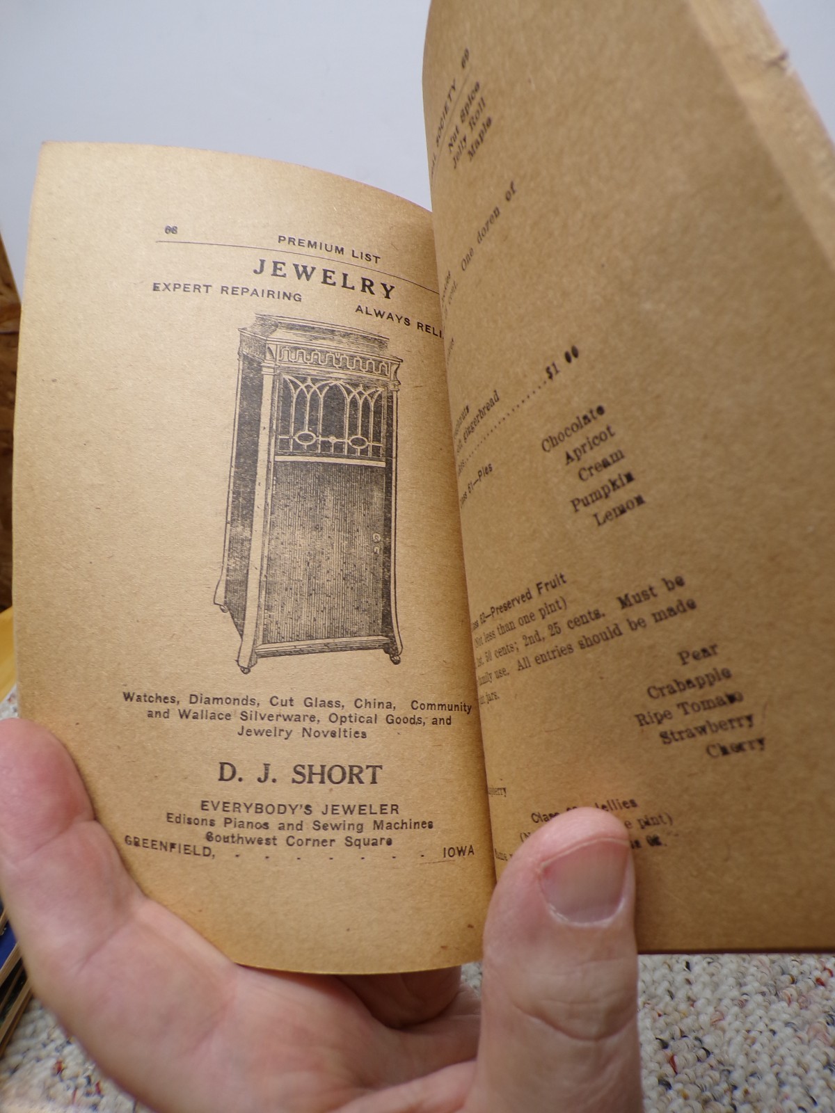 1920 Adair County Ag Society Premium List Book Greenfield Iowa FAMILY INSIDE?