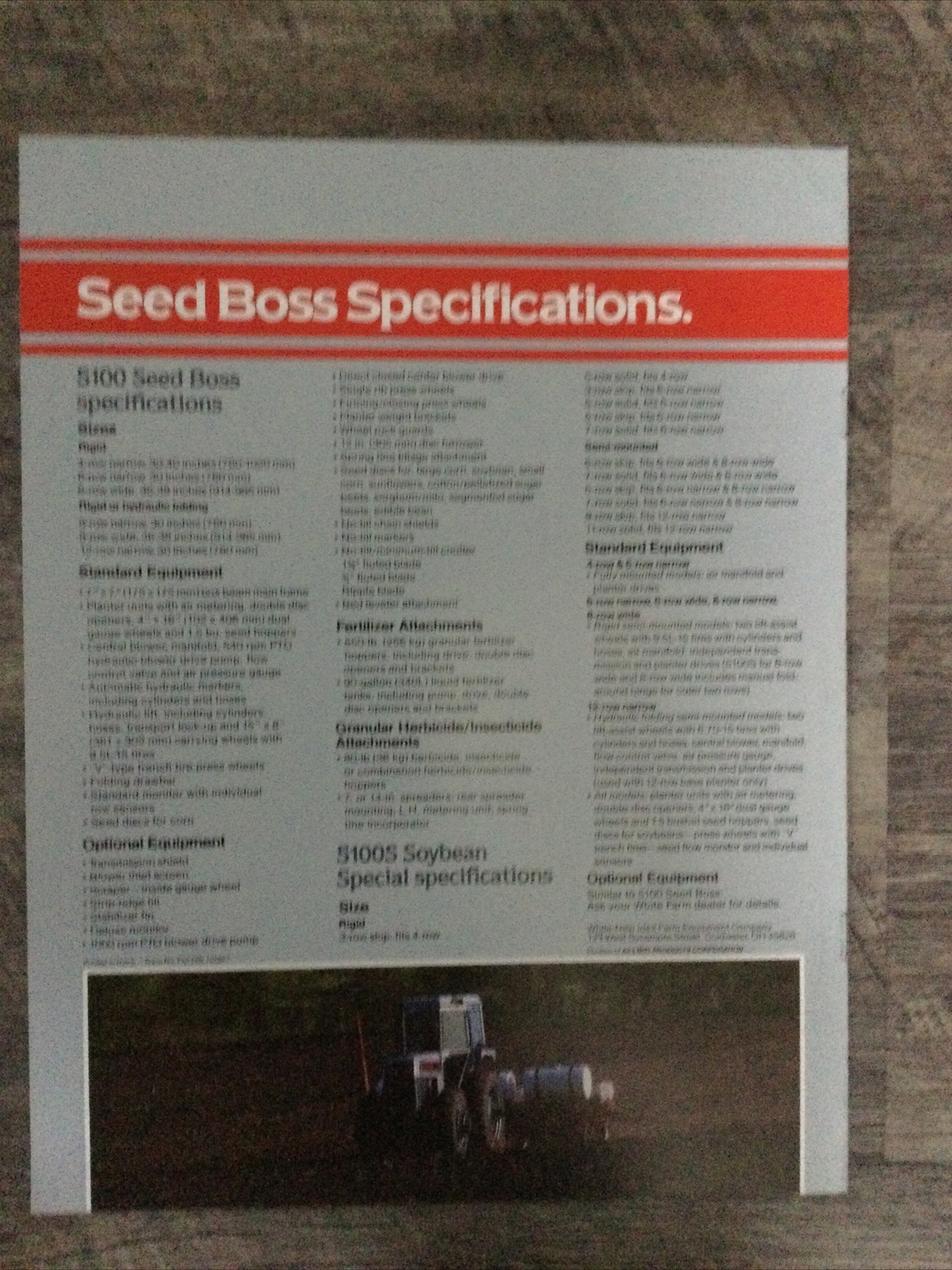 White Farm Equipment WFE Seed Boss Planter 5100 Series No-till Brochures (2)