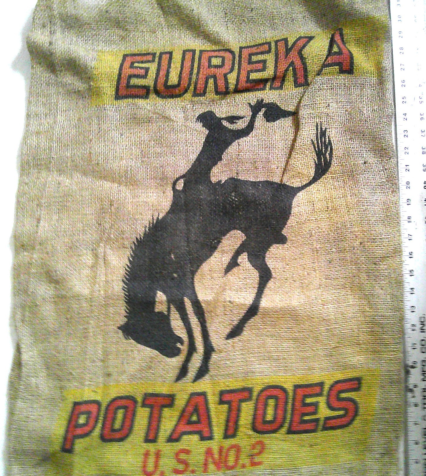 eureka potato bag vintage burlap collectible gunny sack moriarty nm memorabilia