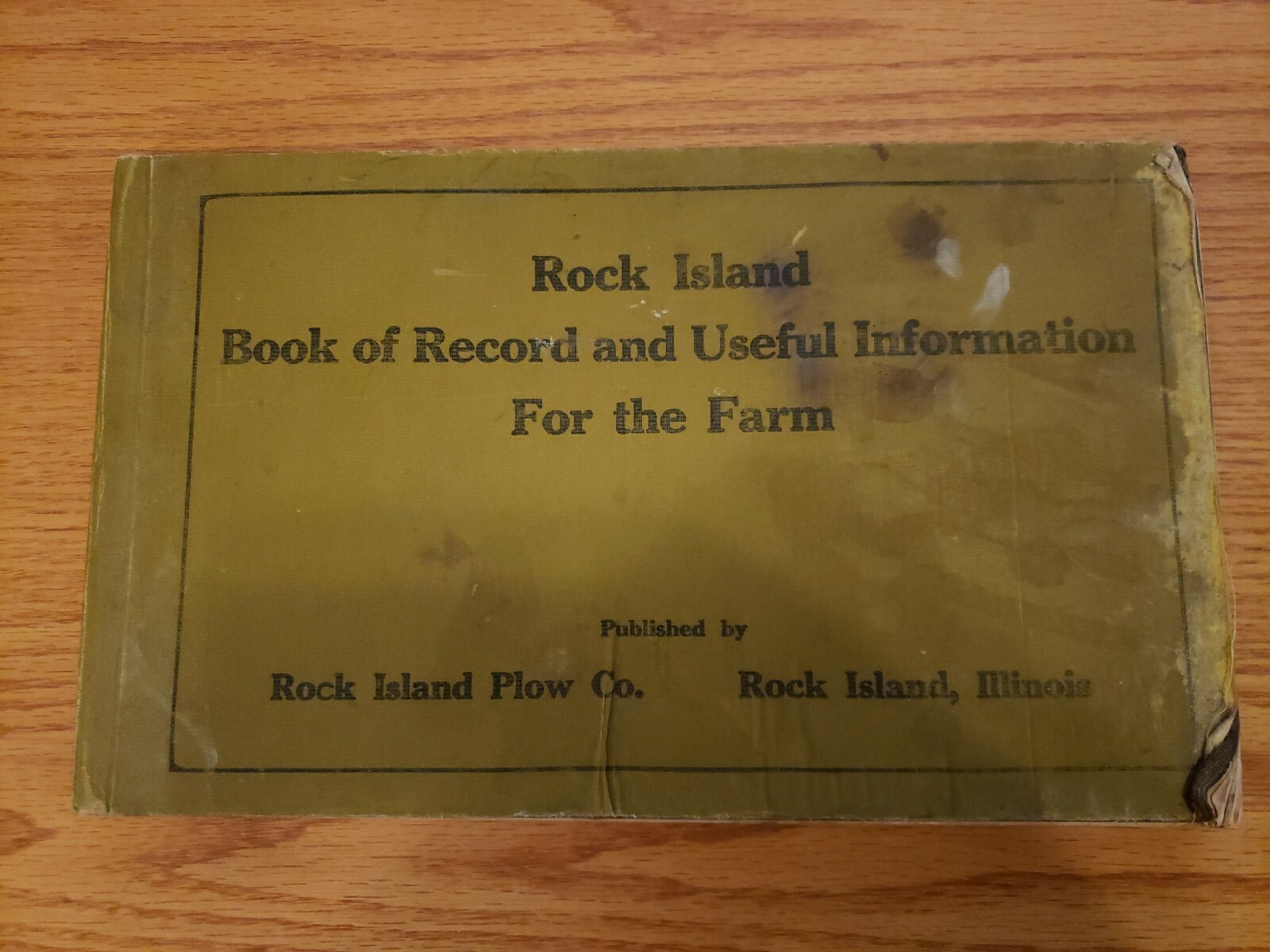 Rock Island Plow Hardcover Ledger Record Useful Information Implements Engines