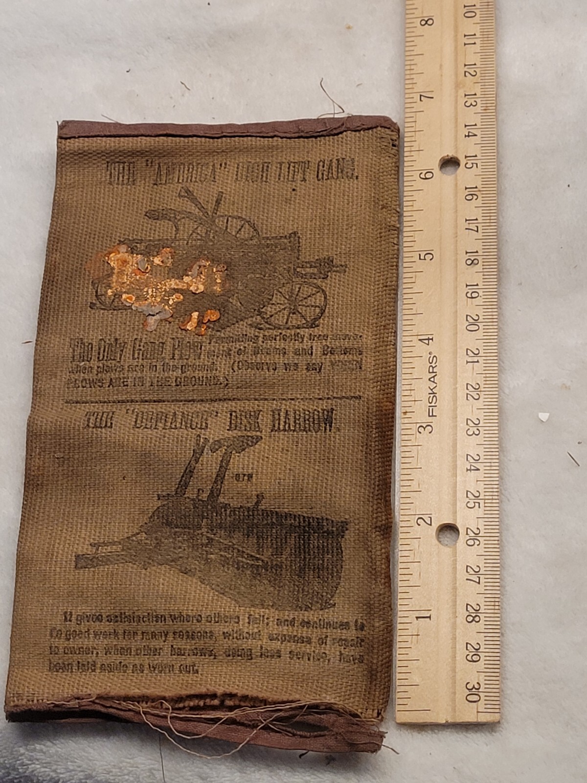 ROCK ISLAND PLOW COMPANY 1800s CLOTH FARMING ADVERTISEMENT ROCK ISLAND ILLINOIS