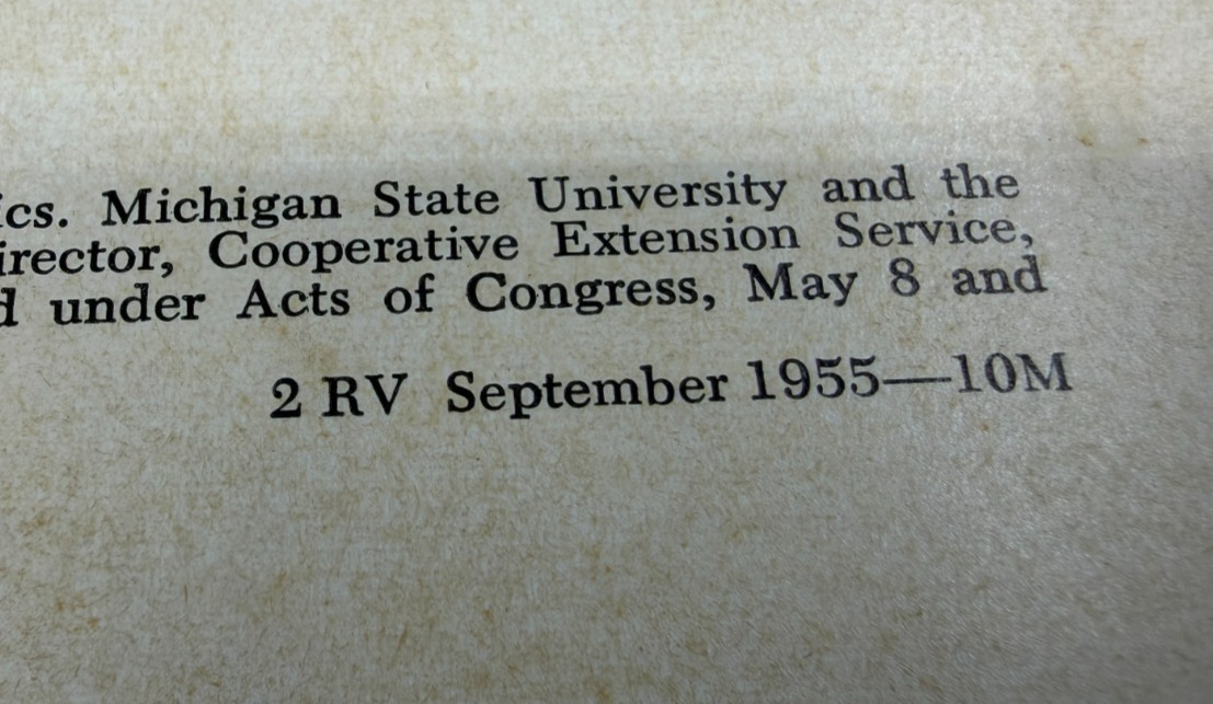 Vintage Sept. 1955 Pamphlet 4-H Beef Club Manual Michigan State University MSU