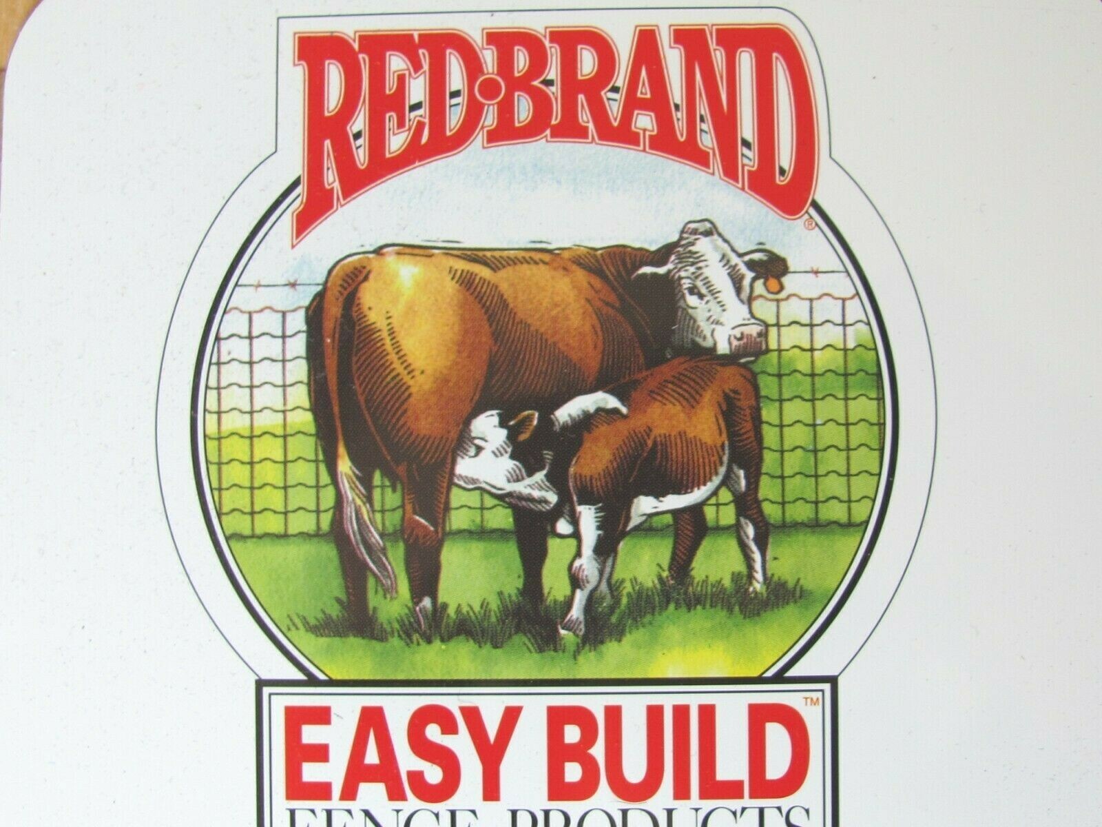 SET OF 3 METAL FARM SIGNS 6&Prime; FENCE REDBRAND KEYSTONE STEEL WIRE PEORIA IL CATTLE