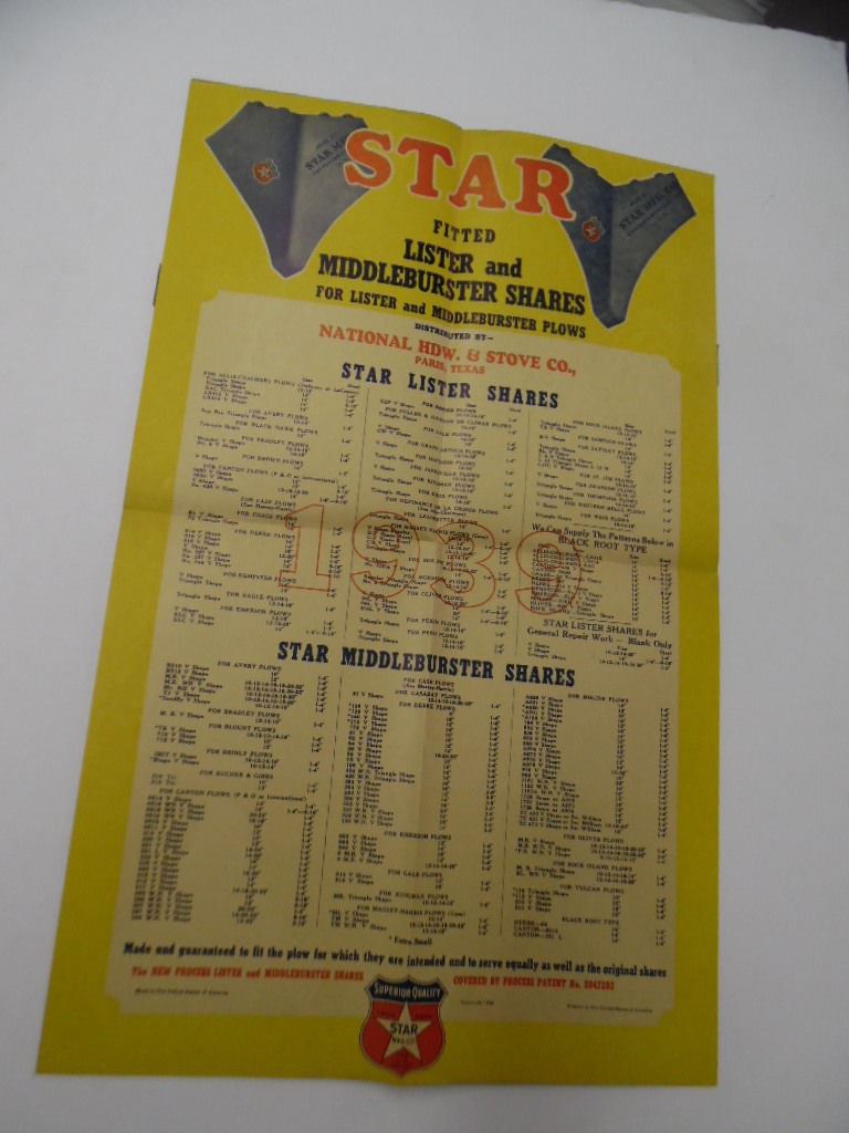 1939 Star Mfg Co Tilling Cultivating Repair Parts Shares Catalog Carpentersville