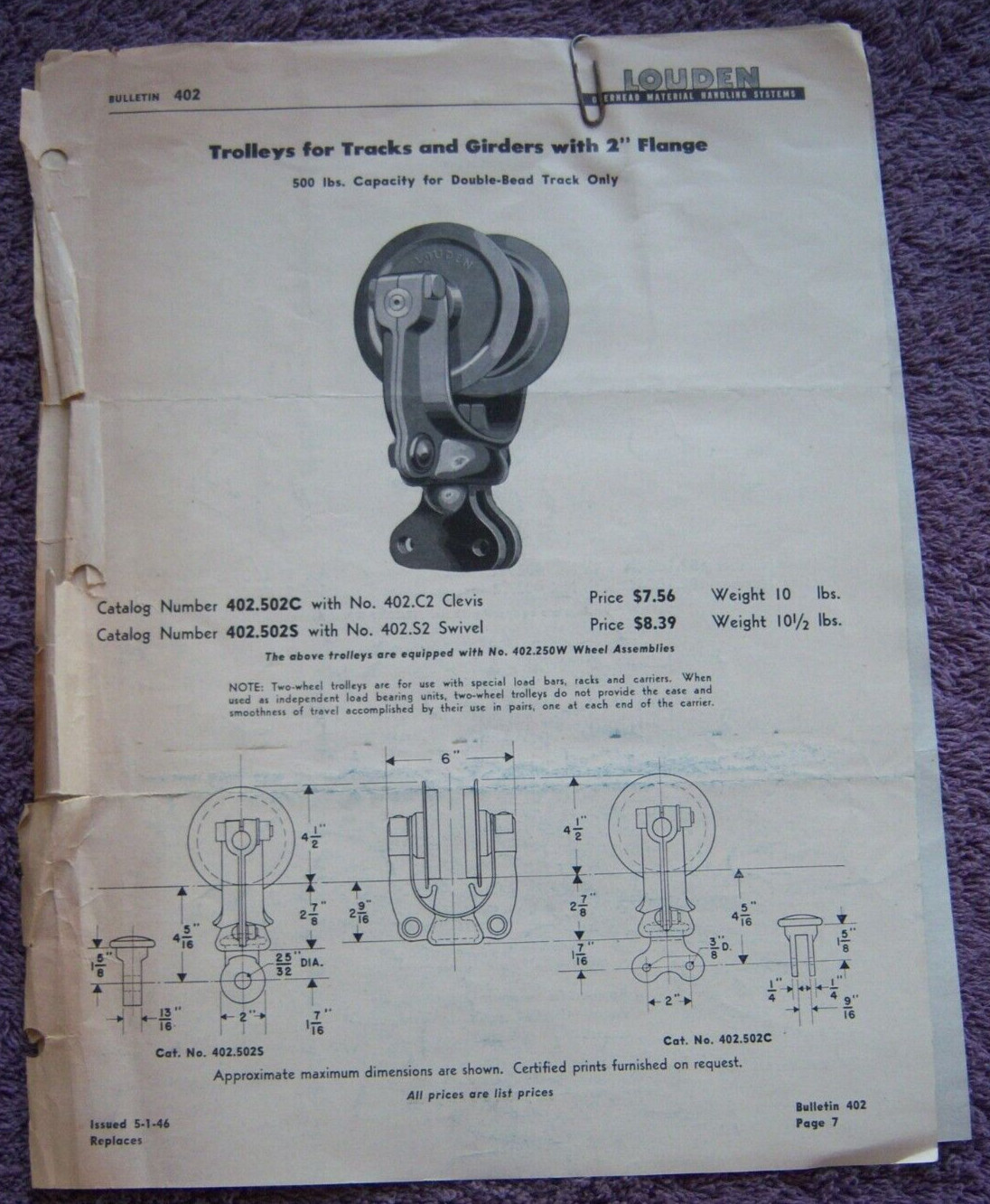LOUDEN MACHINERY COMPANY BARN EQUIPMENT LETTER EPHEMERA 1948
