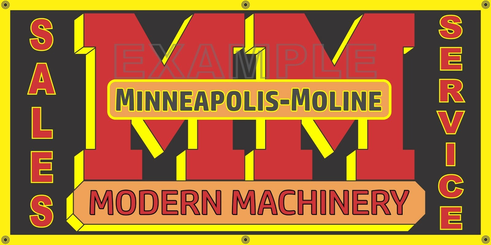 MINNEAPOLIS MOLINE MODERN MACHINERY TRACTOR DEALER OLD SCHOOL SIGN REMAKE BANNER