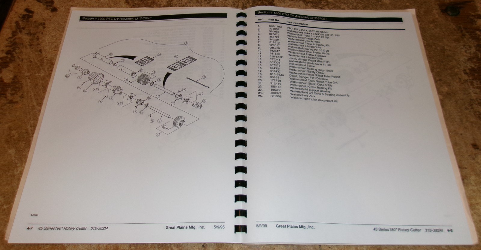 1995 land pride 45 series 180&Prime; rotary cuttery owners manual new