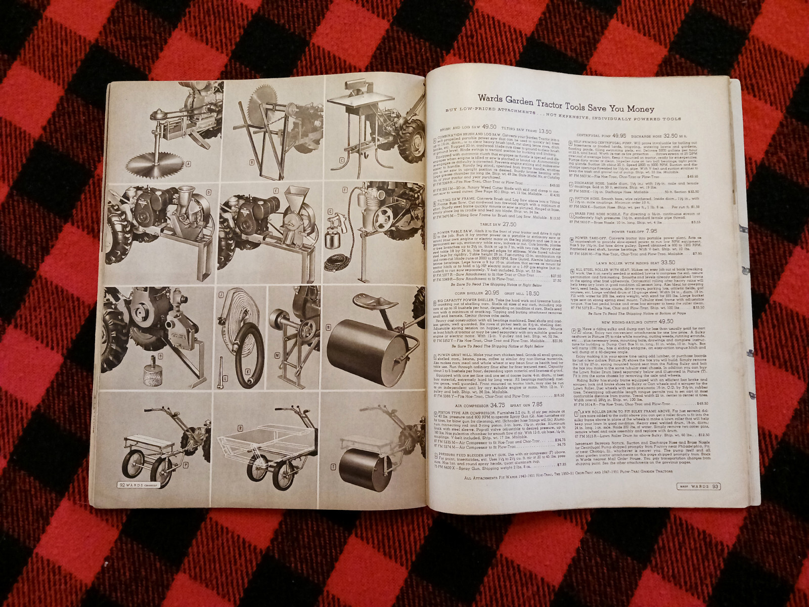 1951 Montgomery Ward Farm Catalog Wards Hoe Plow Trac Garden Tractor