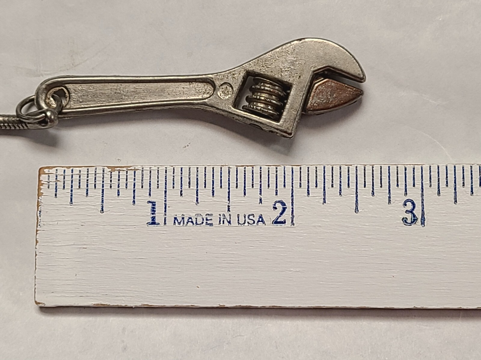Vintage Mini Adjustable Wrench Keychain MIDWAY IMPLEMENT Bolckow Missouri