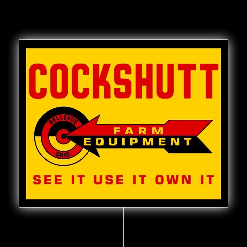 Cockshutt Tractors, Farm Equipment NEW LED Hanging Lighted Sign: 18×23&Prime;