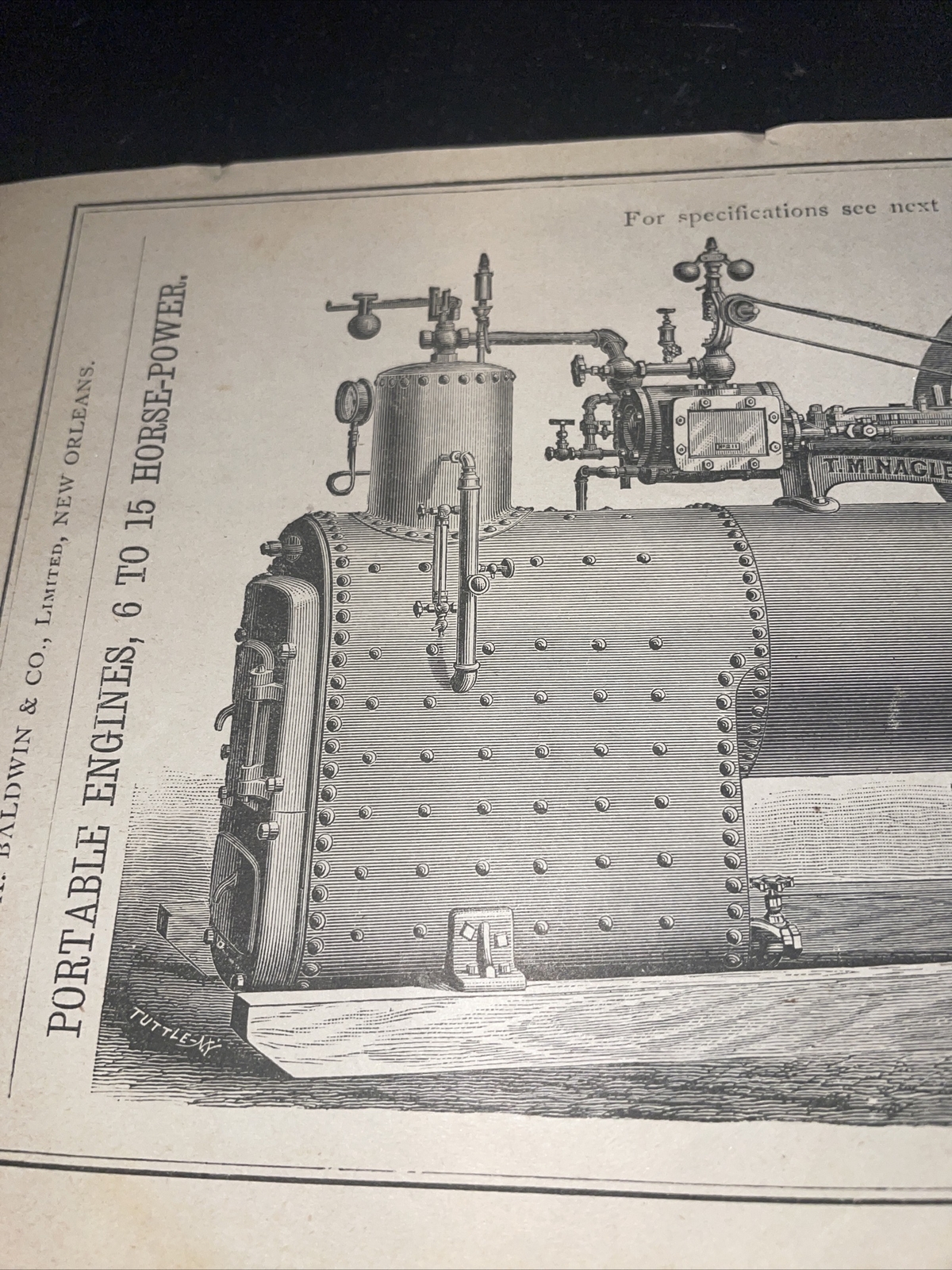 1891 Baldwin – Nagle Engine – Farm Advertising – New Orleans