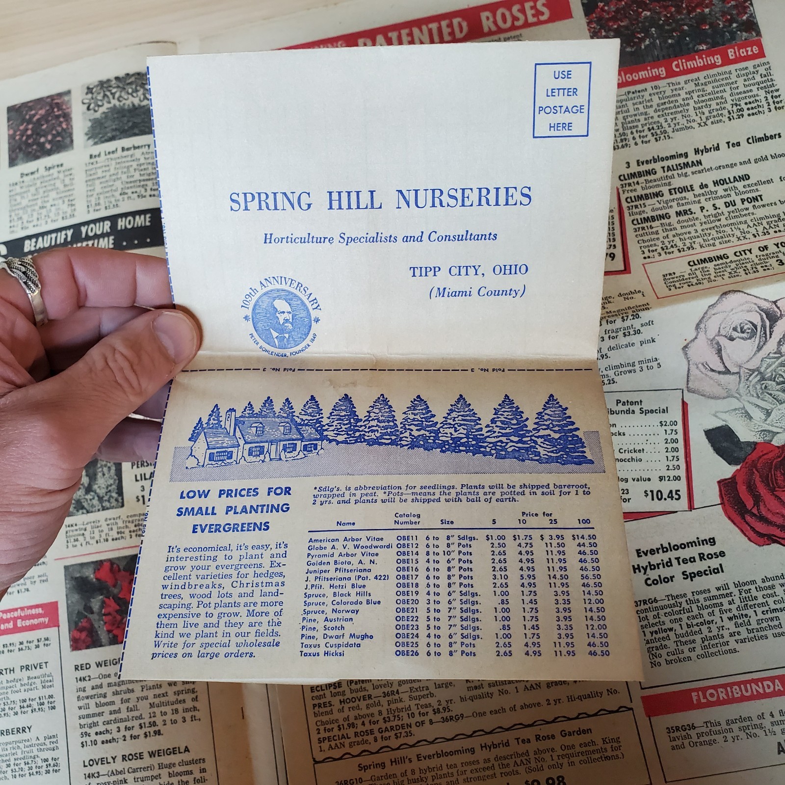 VTG spring 1958 Spring Hill Nurseries catalog; Tipp City, OH 109th Anniversary