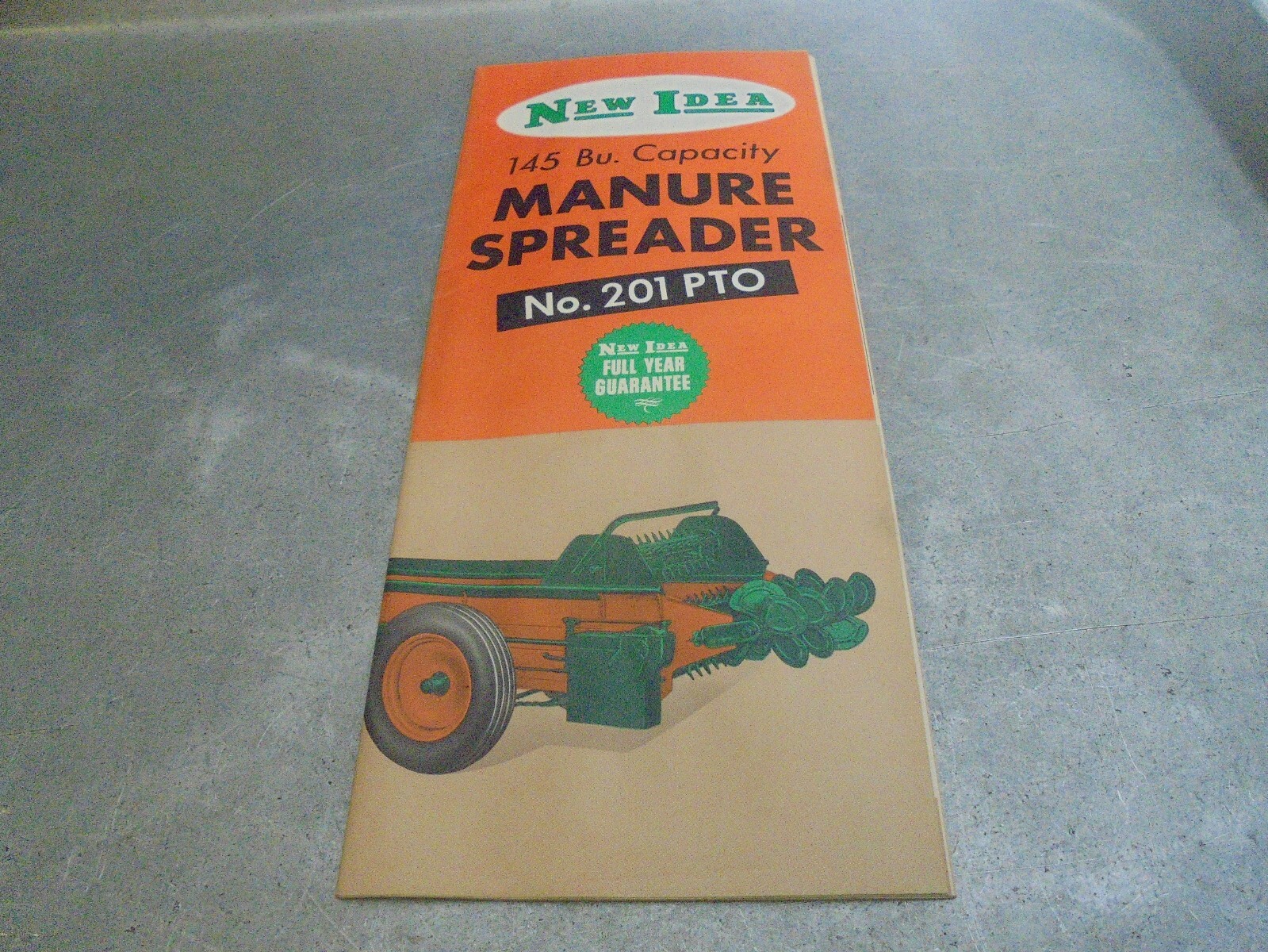 Vintage 1961 New Idea No. 201 PTO Manure Spreader Brochure
