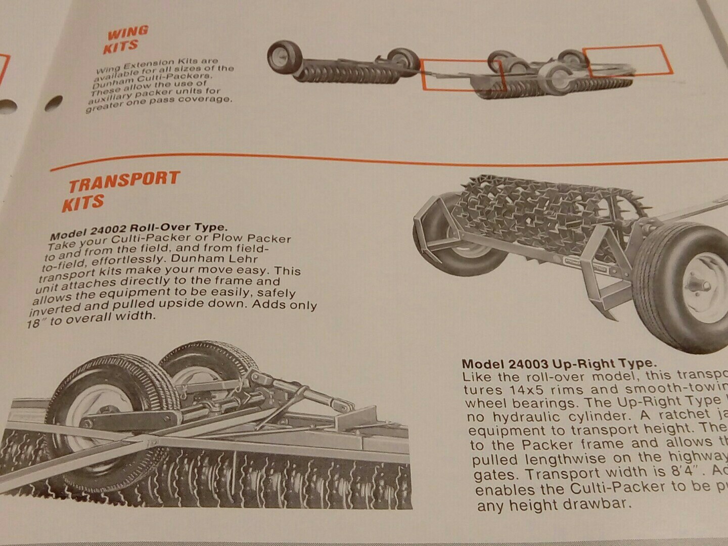 VINTAGE 1974 DUNHAM LEHR CULTI SPROCKET PLOW PACKERS FARM TRACTOR SALES BROCHURE