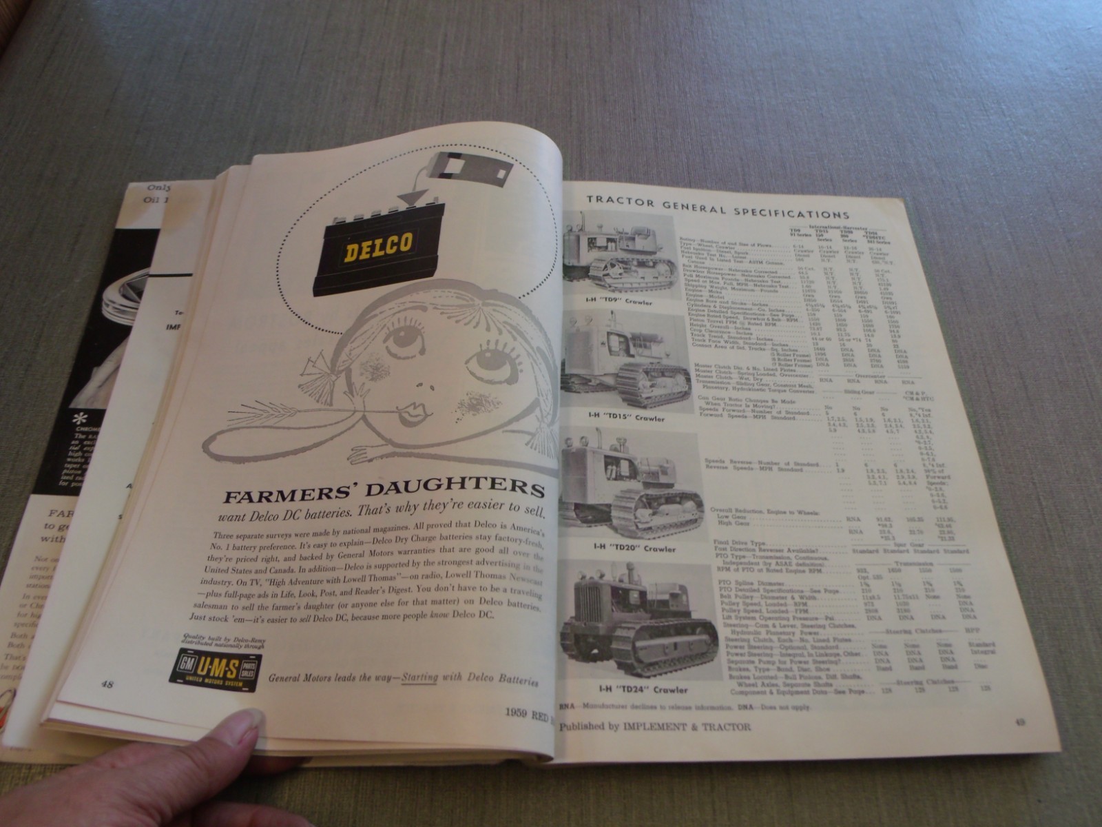 VINTAGE 1959 RED TRACTOR BOOK NEBRASKA TEST REPORTS BOOK