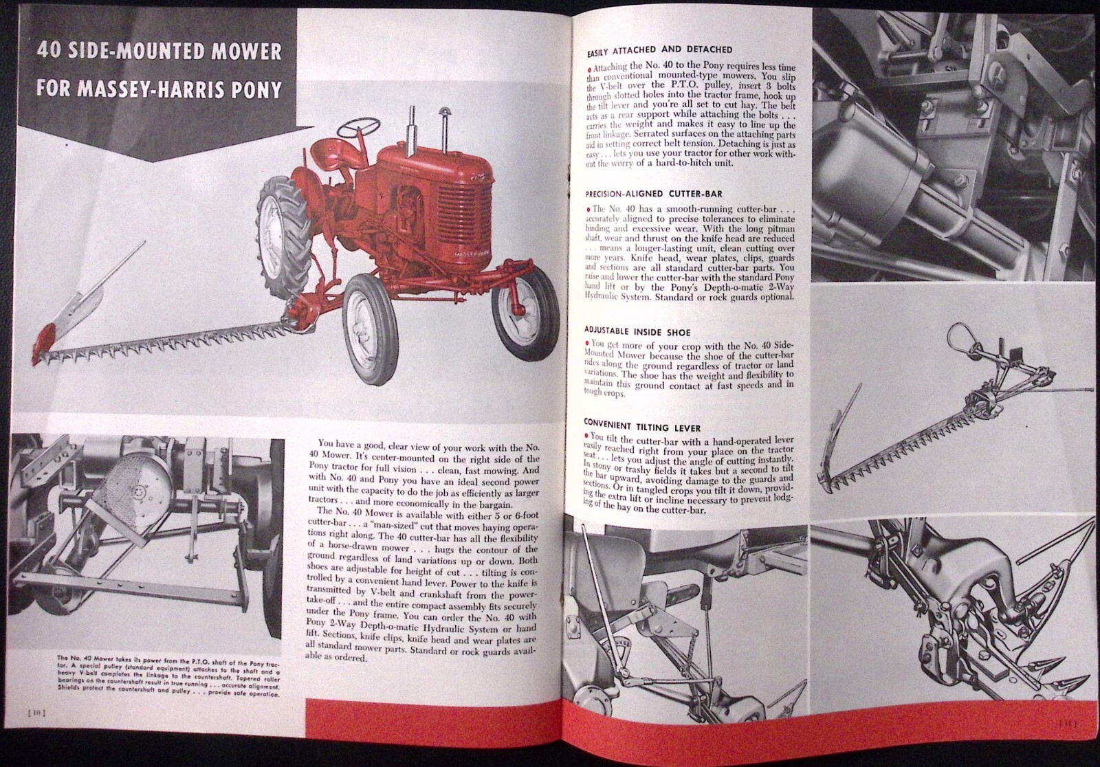 1954 Massey Harris Haying Tools No.41 Side Mower No.6 Mower Dealer Brochure