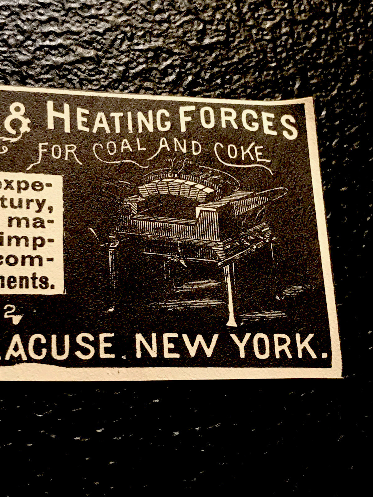 1889 Bradley’s Blacksmith Forges Engraving Advertising – Syracuse – New York