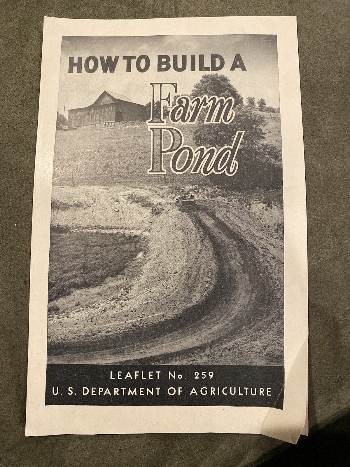 US Department Of Agriculture How To Build A Farm Pond 1949