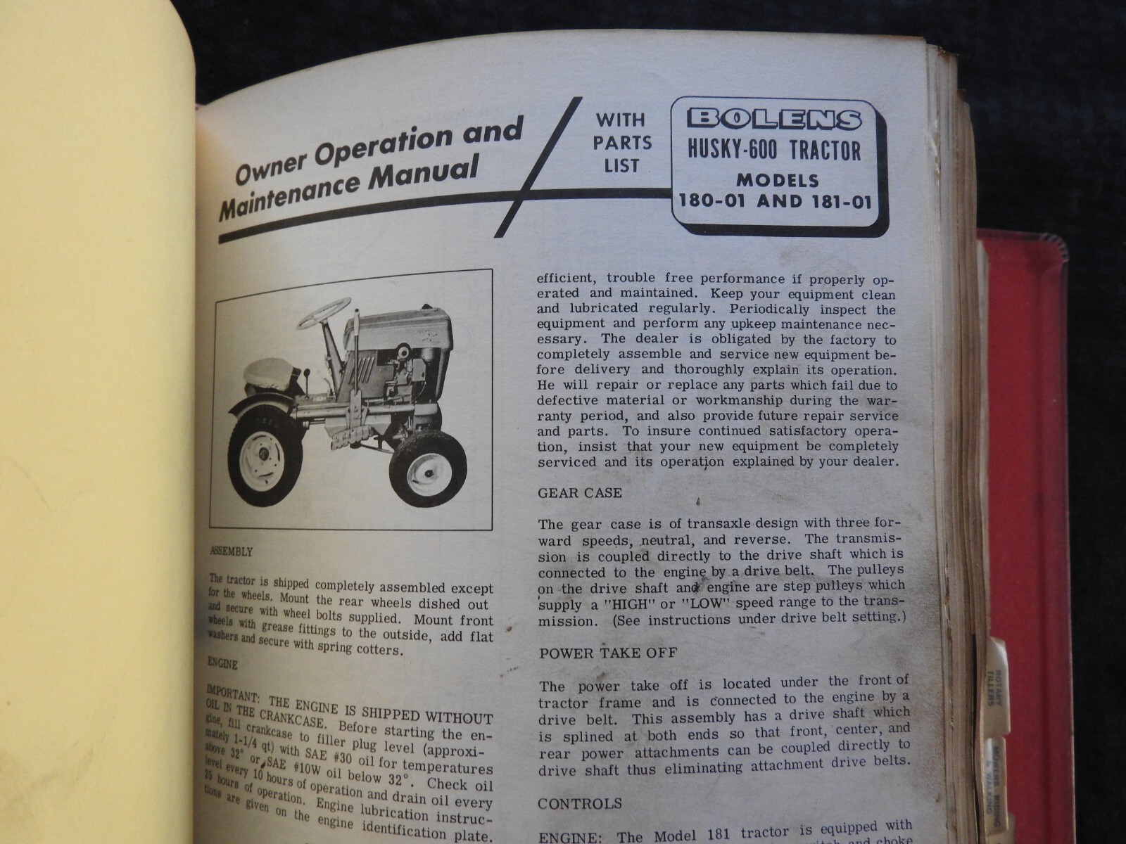 1961-72 Bolens Husky Lawn Tractor Dealer Master Operators Parts Manuals w/Prices