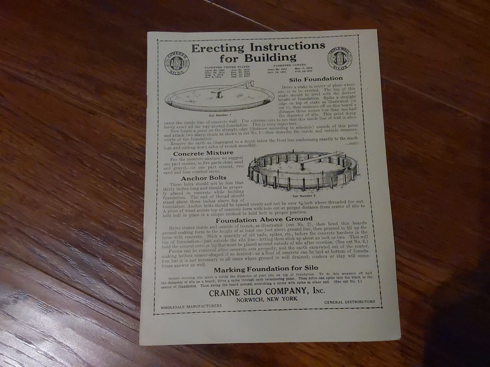 Craine Silo 1920s Advertising Brochure Lot Farm Building