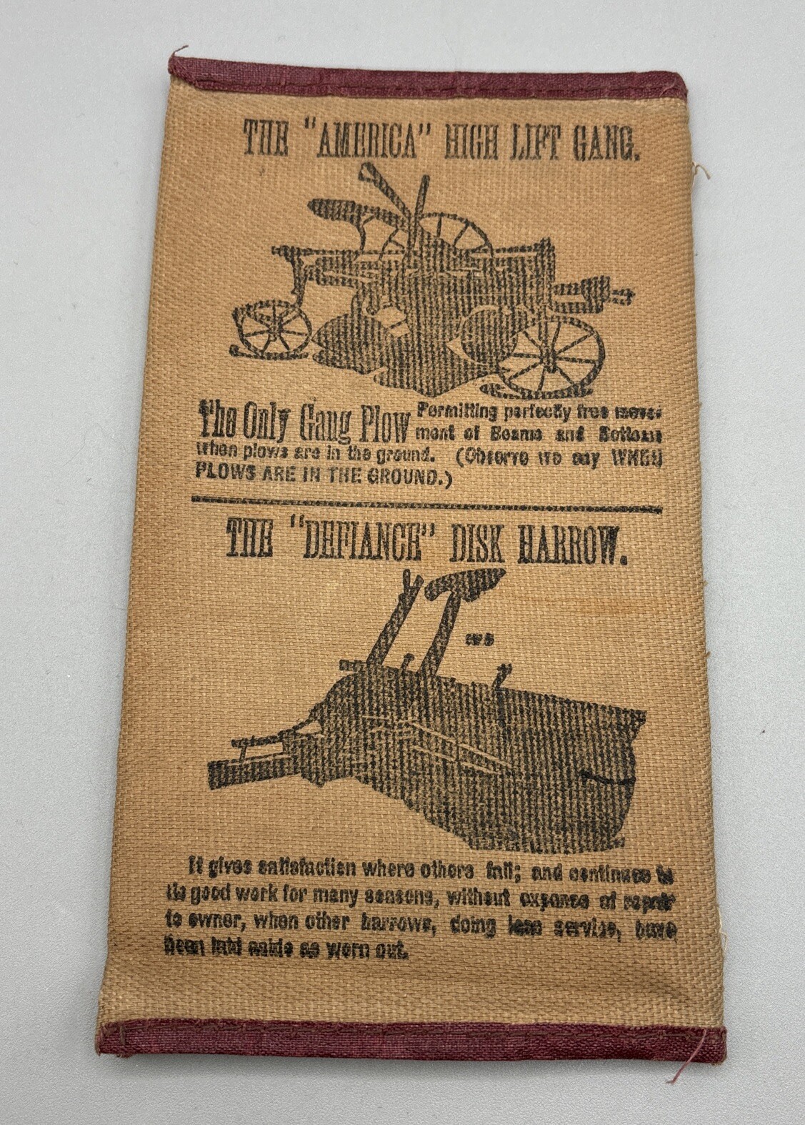 Antique Rock Island Plow Advert. Canvas Notebook & I.O.O.F Resume Schaller, IA